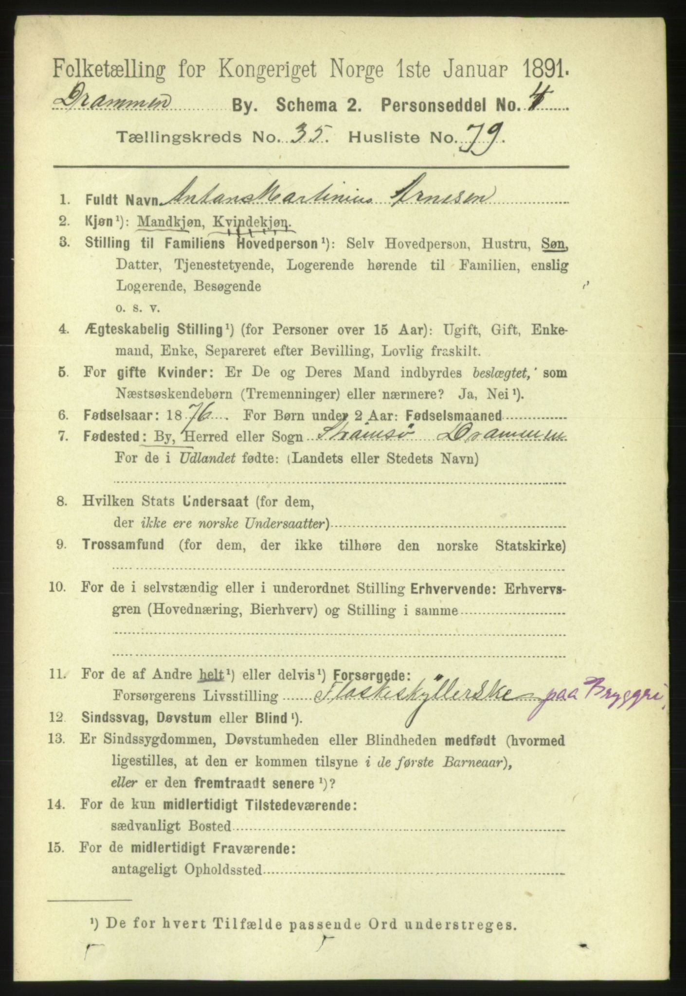 RA, 1891 census for 0602 Drammen, 1891, p. 22149