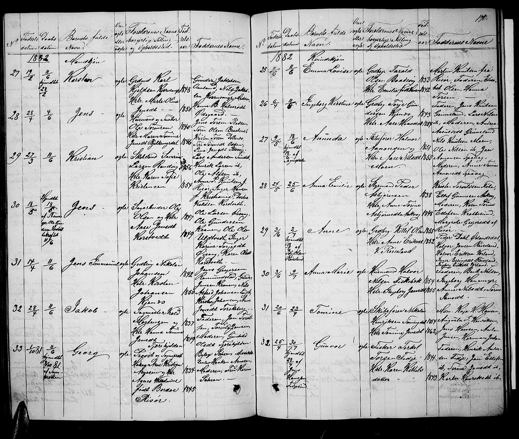 Søndeled sokneprestkontor, AV/SAK-1111-0038/F/Fb/L0004: Parish register (copy) no. B 4, 1857-1884, p. 170