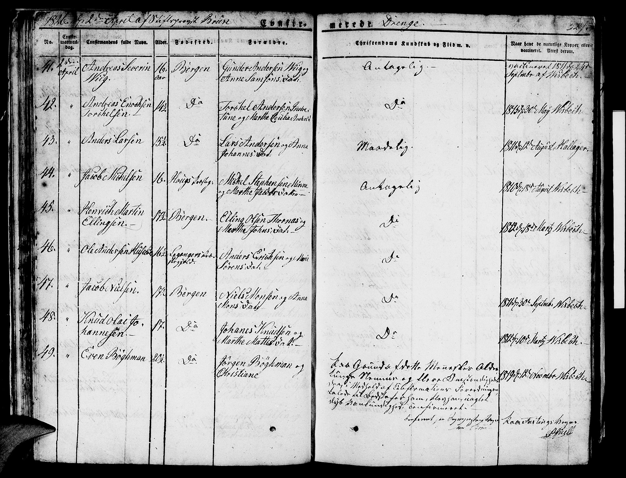 Domkirken sokneprestembete, AV/SAB-A-74801/H/Hab/L0002: Parish register (copy) no. A 2, 1821-1839, p. 330