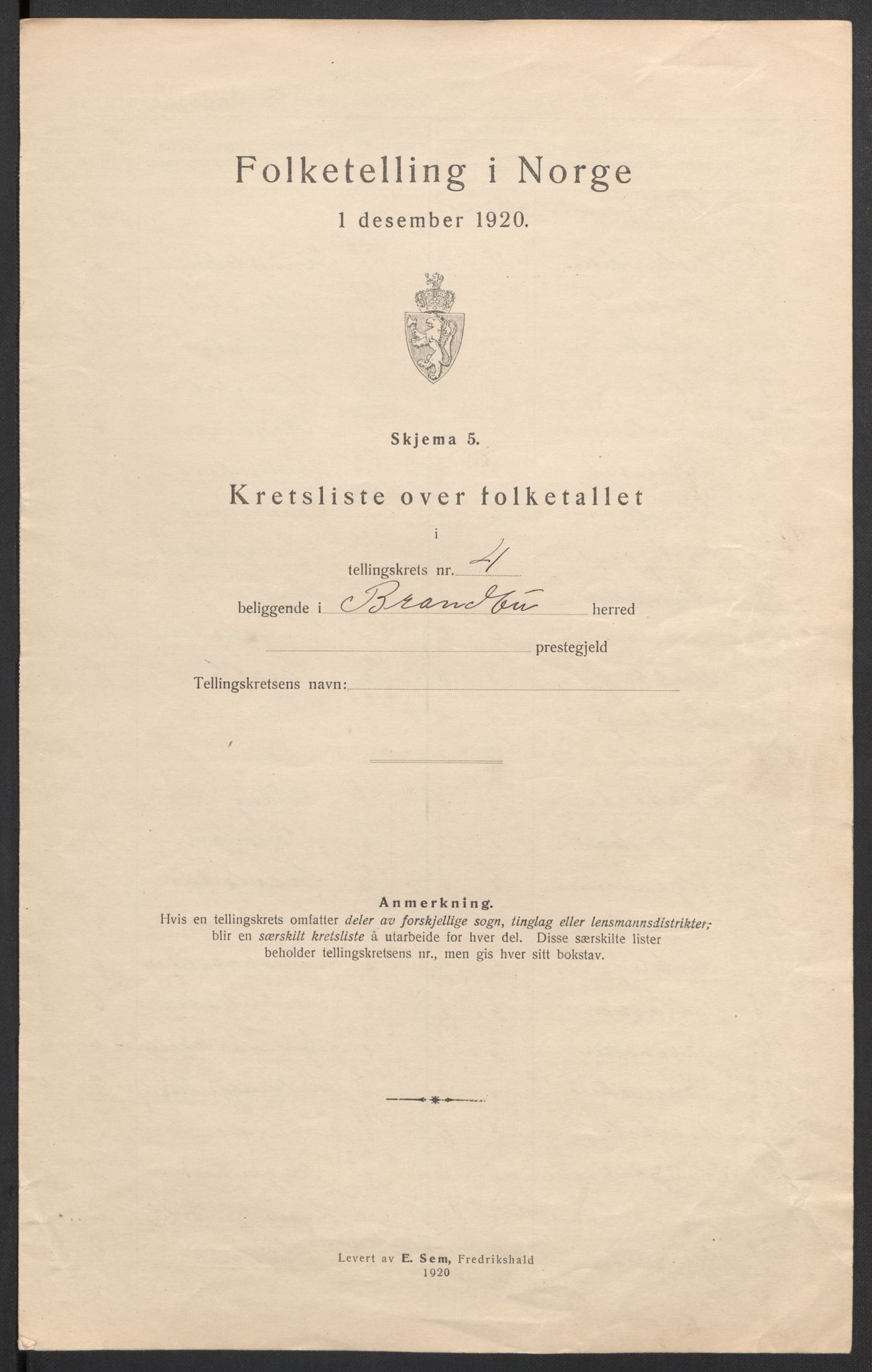 SAH, 1920 census for Brandbu, 1920, p. 36