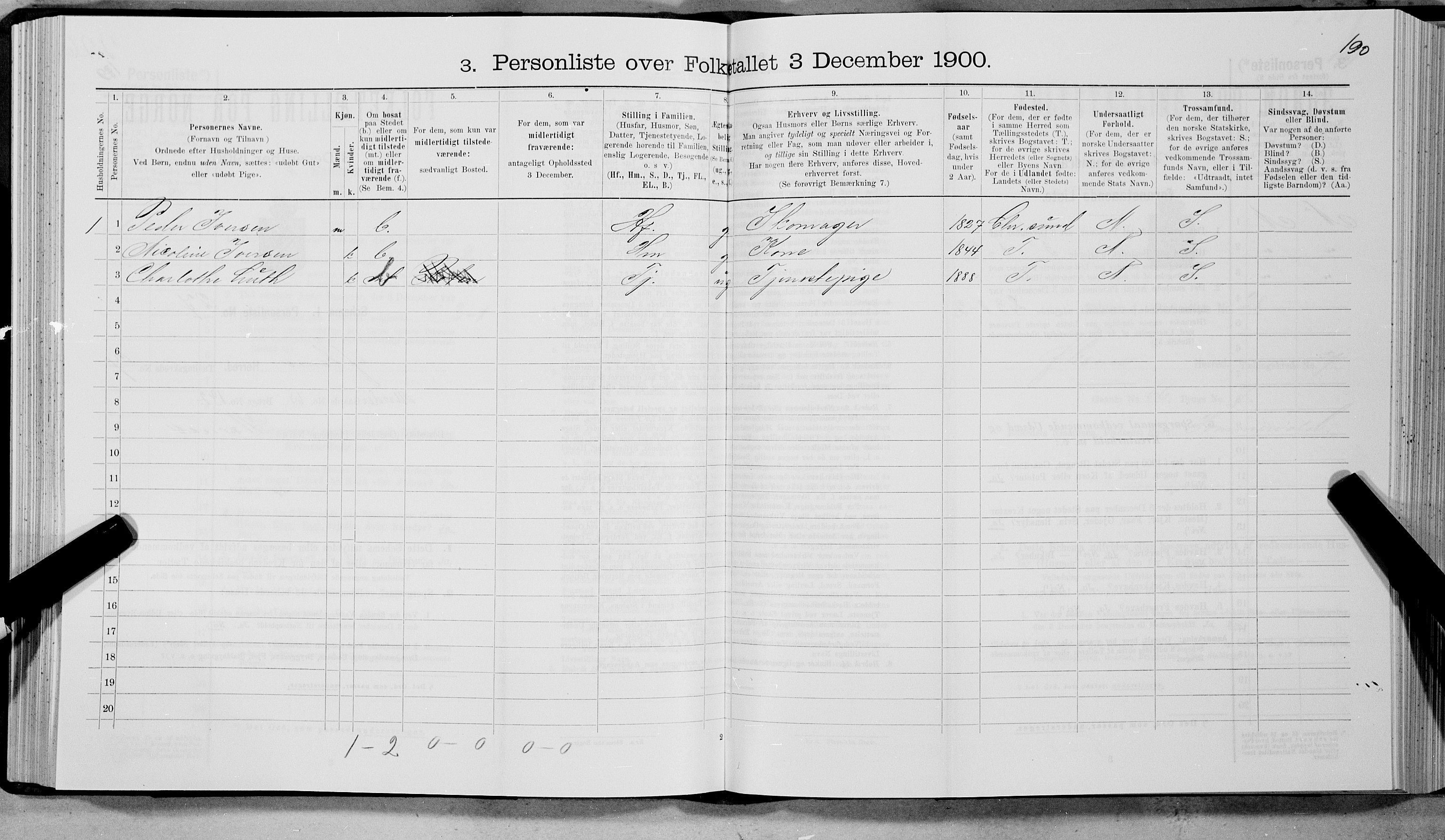 SAT, 1900 census for Øksnes, 1900, p. 598