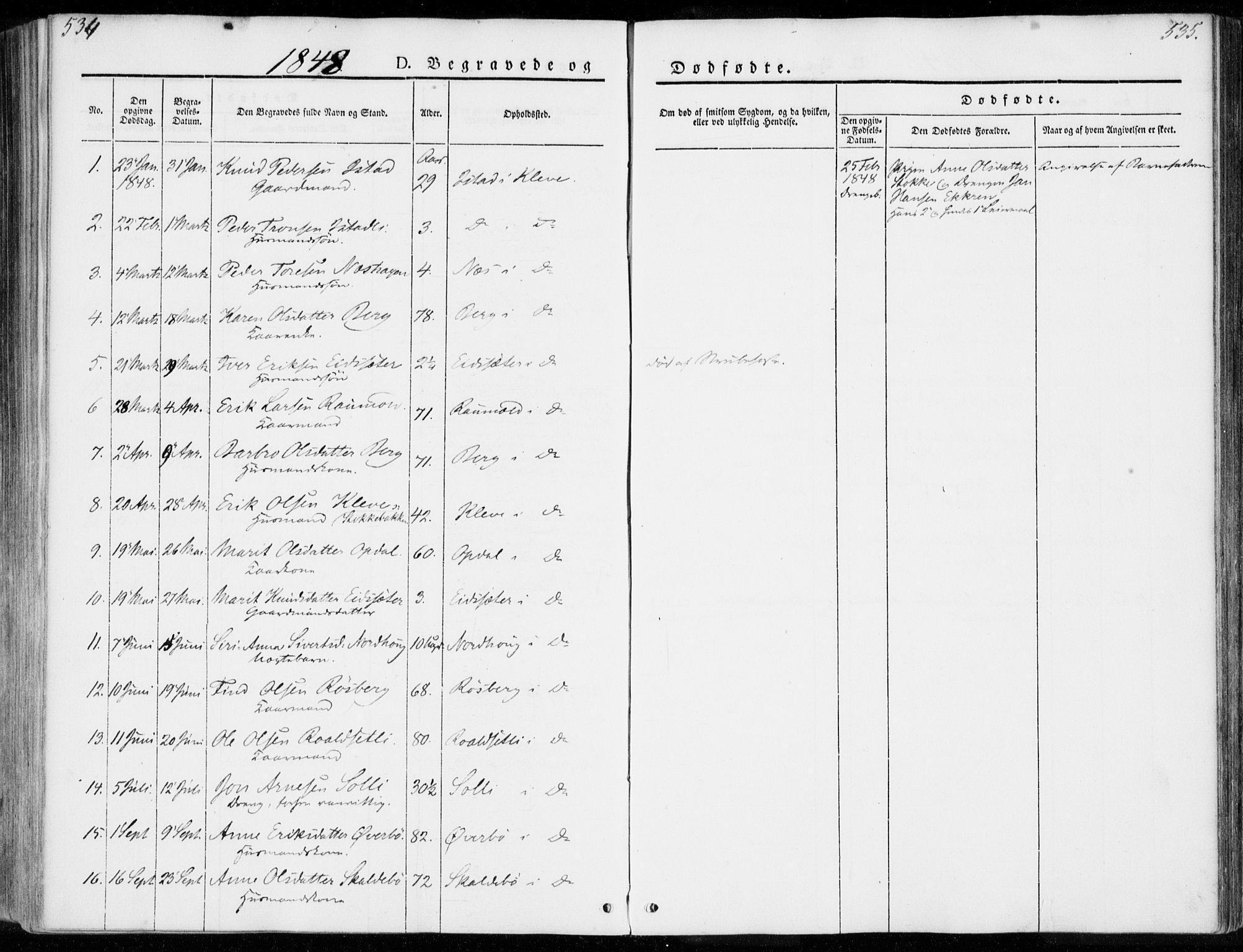 Ministerialprotokoller, klokkerbøker og fødselsregistre - Møre og Romsdal, AV/SAT-A-1454/557/L0680: Parish register (official) no. 557A02, 1843-1869, p. 534-535