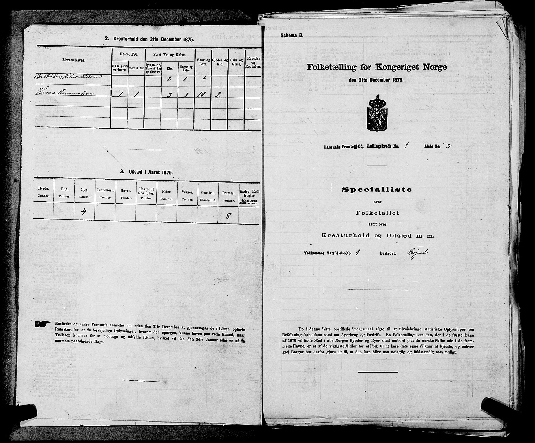 SAKO, 1875 census for 0833P Lårdal, 1875, p. 33