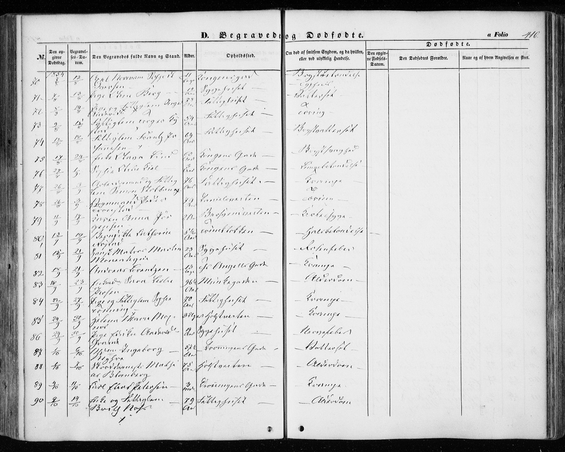 Ministerialprotokoller, klokkerbøker og fødselsregistre - Sør-Trøndelag, AV/SAT-A-1456/601/L0051: Parish register (official) no. 601A19, 1848-1857, p. 416