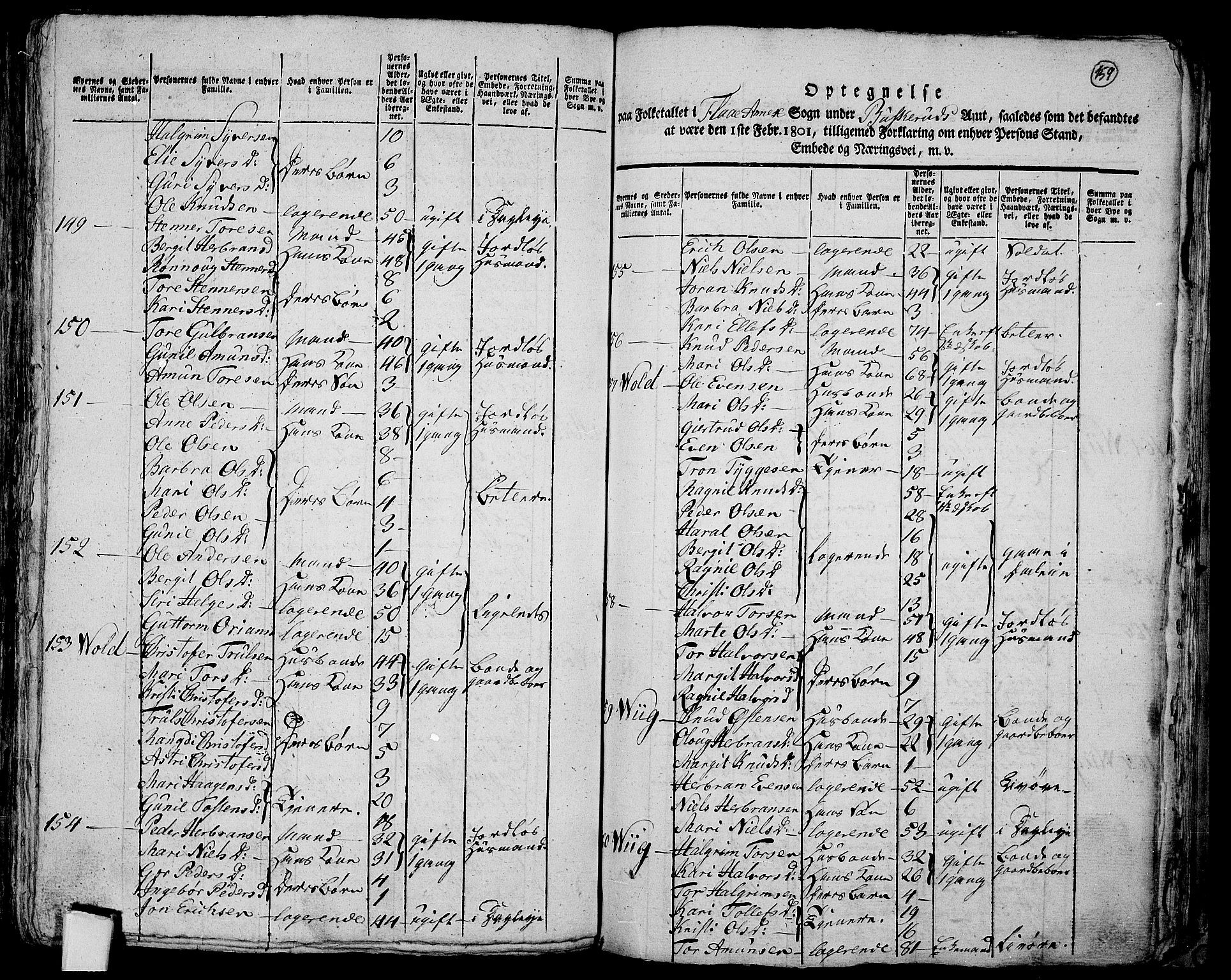 RA, 1801 census for 0616P Nes, 1801, p. 158b-159a