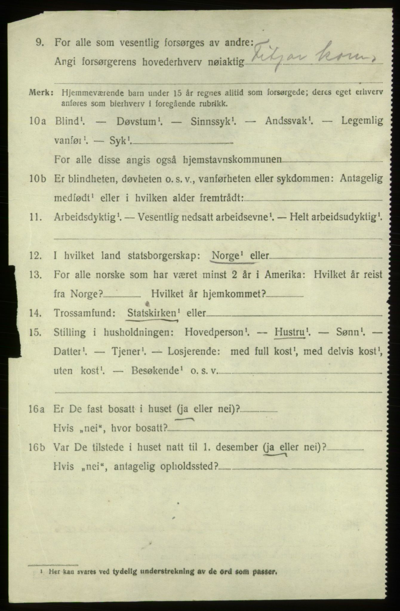 SAB, 1920 census for Fitjar, 1920, p. 2751