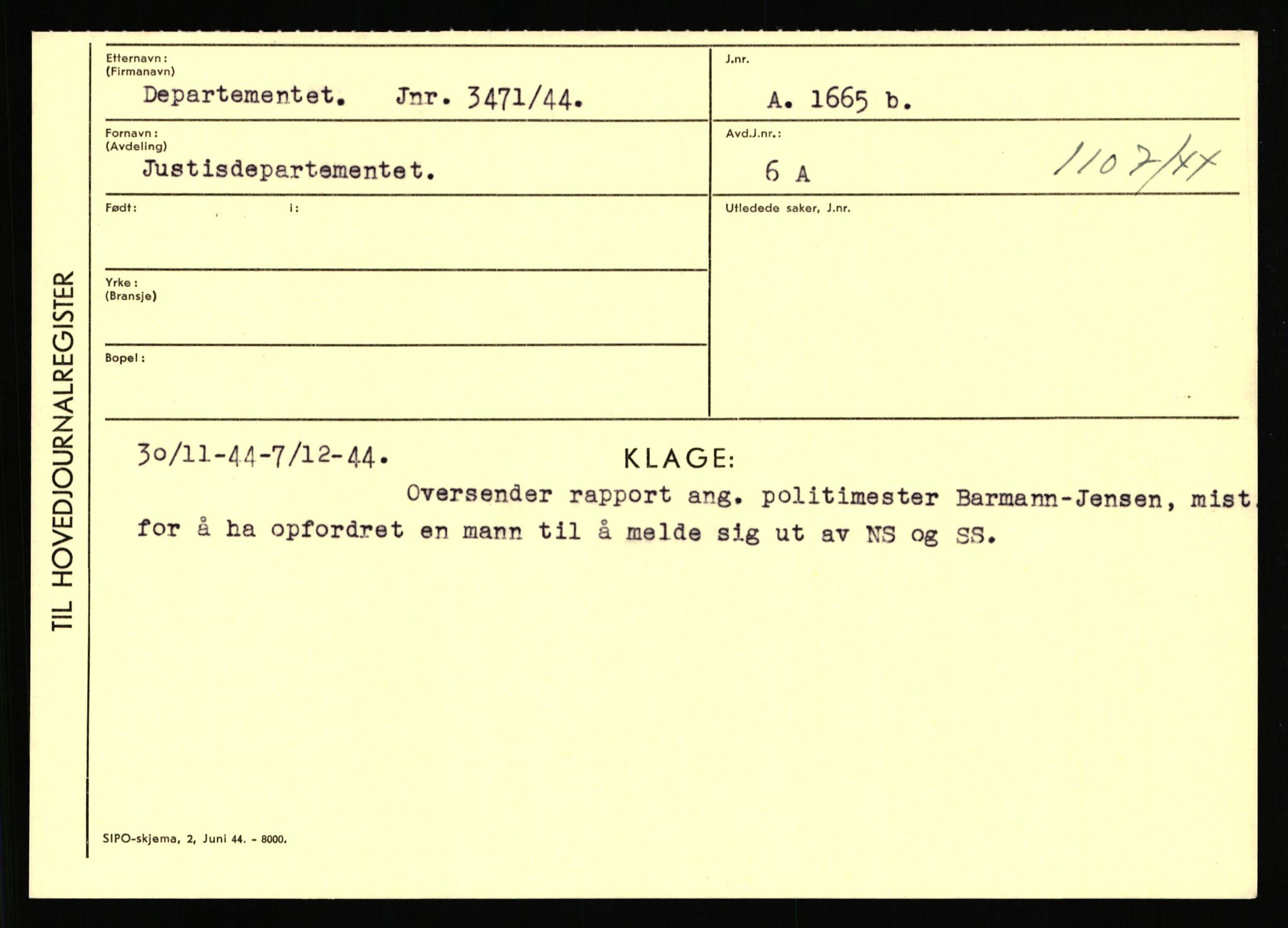 Statspolitiet - Hovedkontoret / Osloavdelingen, AV/RA-S-1329/C/Ca/L0003: Brechan - Eichinger	, 1943-1945, p. 3461