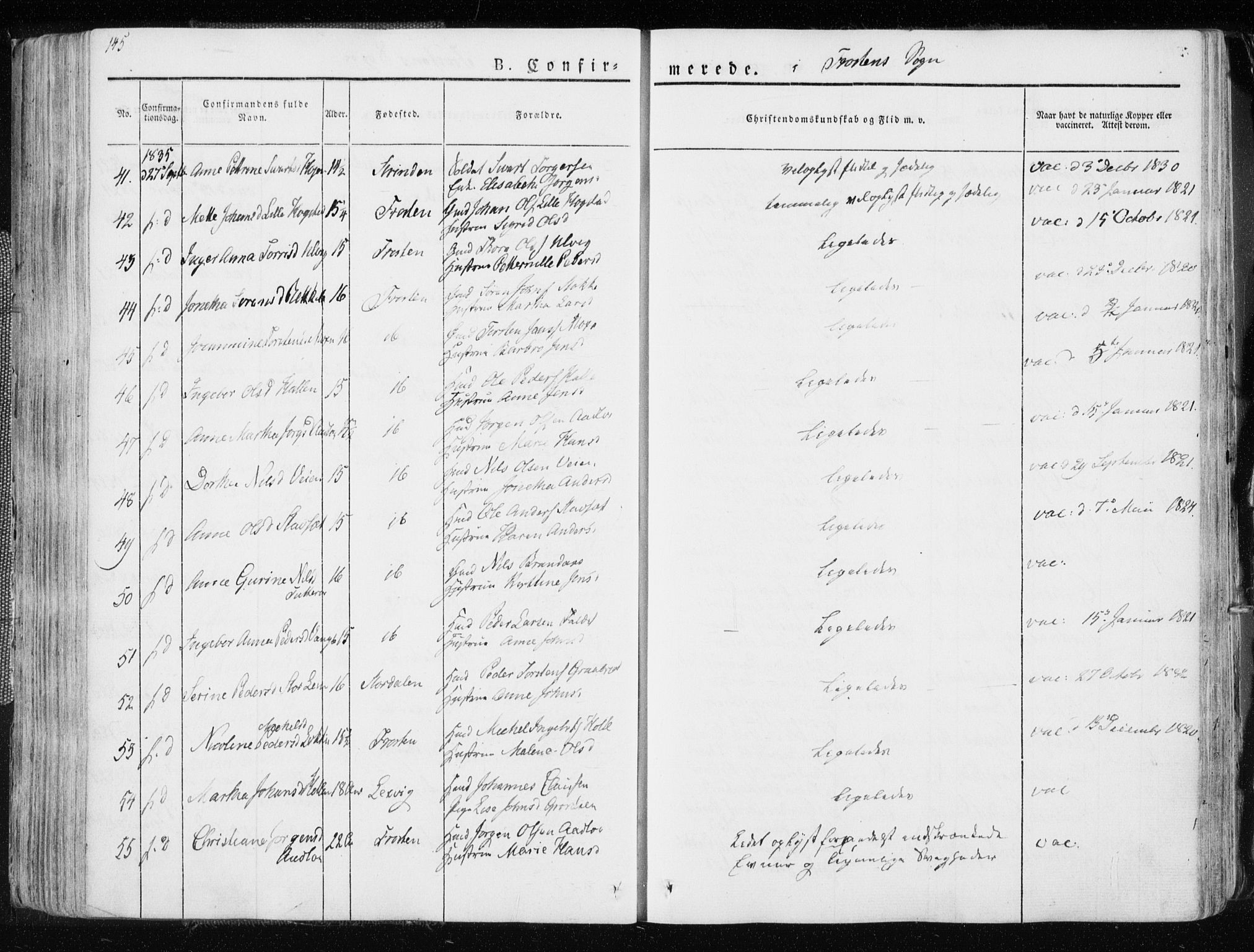 Ministerialprotokoller, klokkerbøker og fødselsregistre - Nord-Trøndelag, SAT/A-1458/713/L0114: Parish register (official) no. 713A05, 1827-1839, p. 145