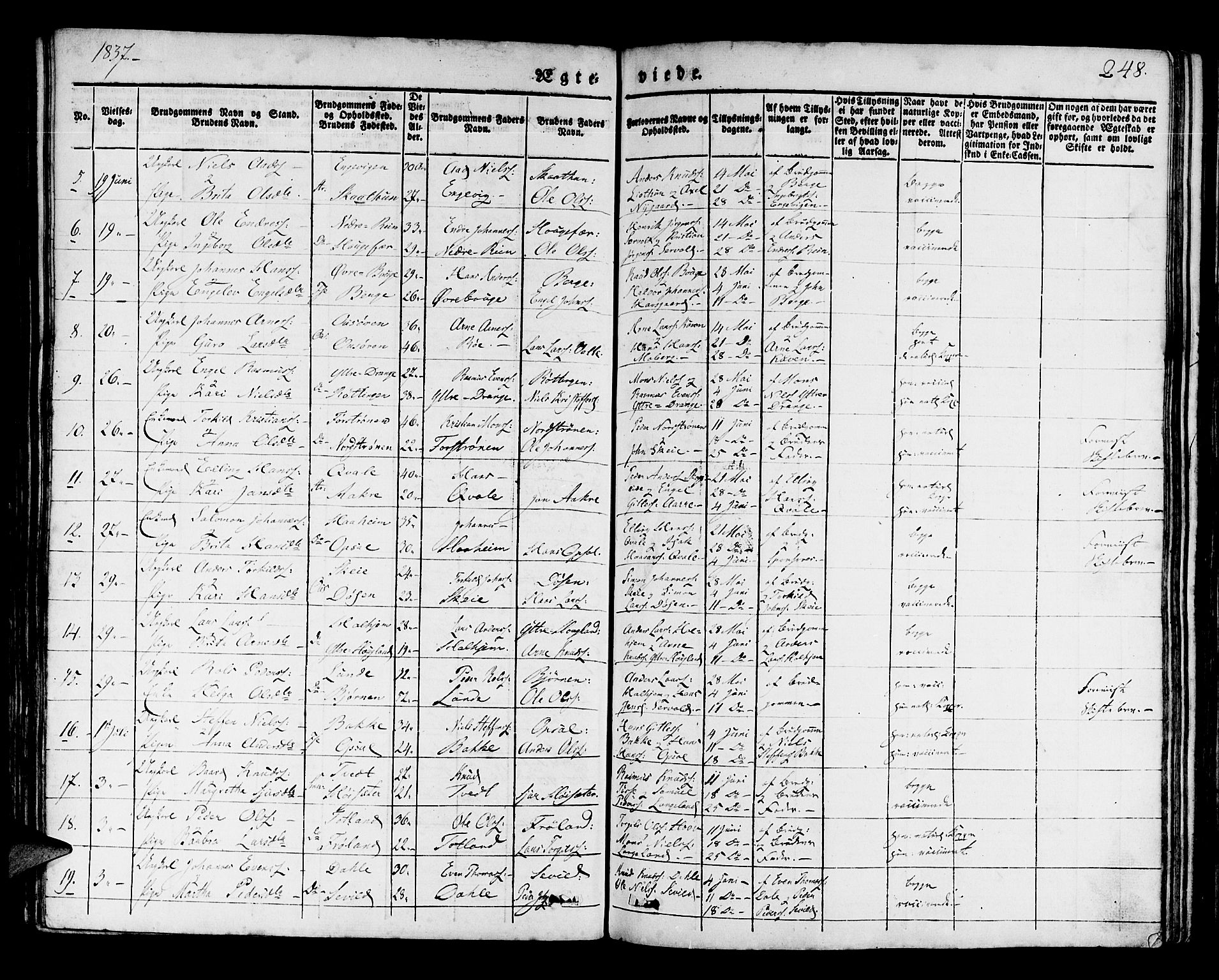 Os sokneprestembete, AV/SAB-A-99929: Parish register (official) no. A 14, 1826-1839, p. 248