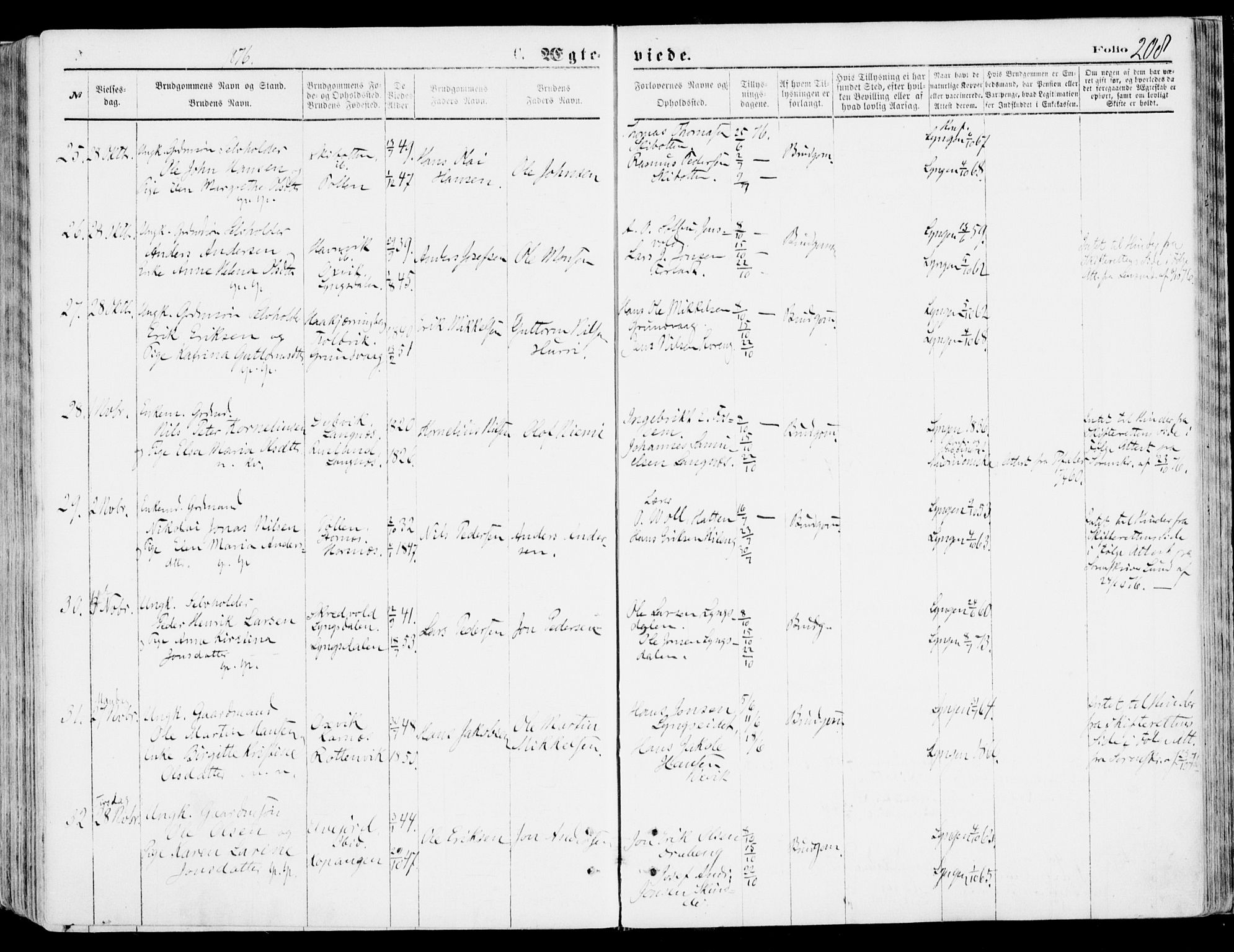 Lyngen sokneprestembete, AV/SATØ-S-1289/H/He/Hea/L0006kirke: Parish register (official) no. 6, 1870-1878, p. 208