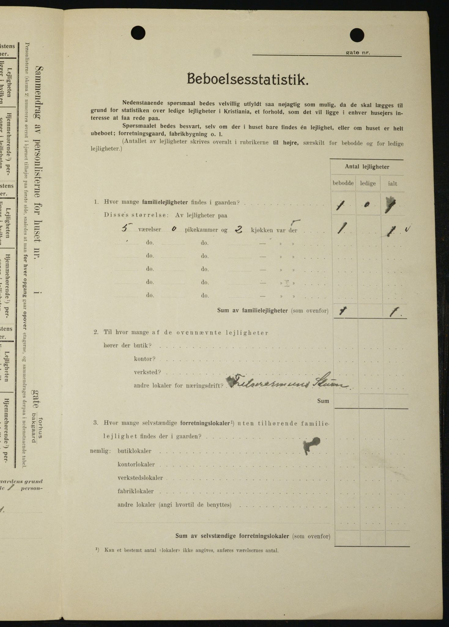 OBA, Municipal Census 1909 for Kristiania, 1909, p. 88044