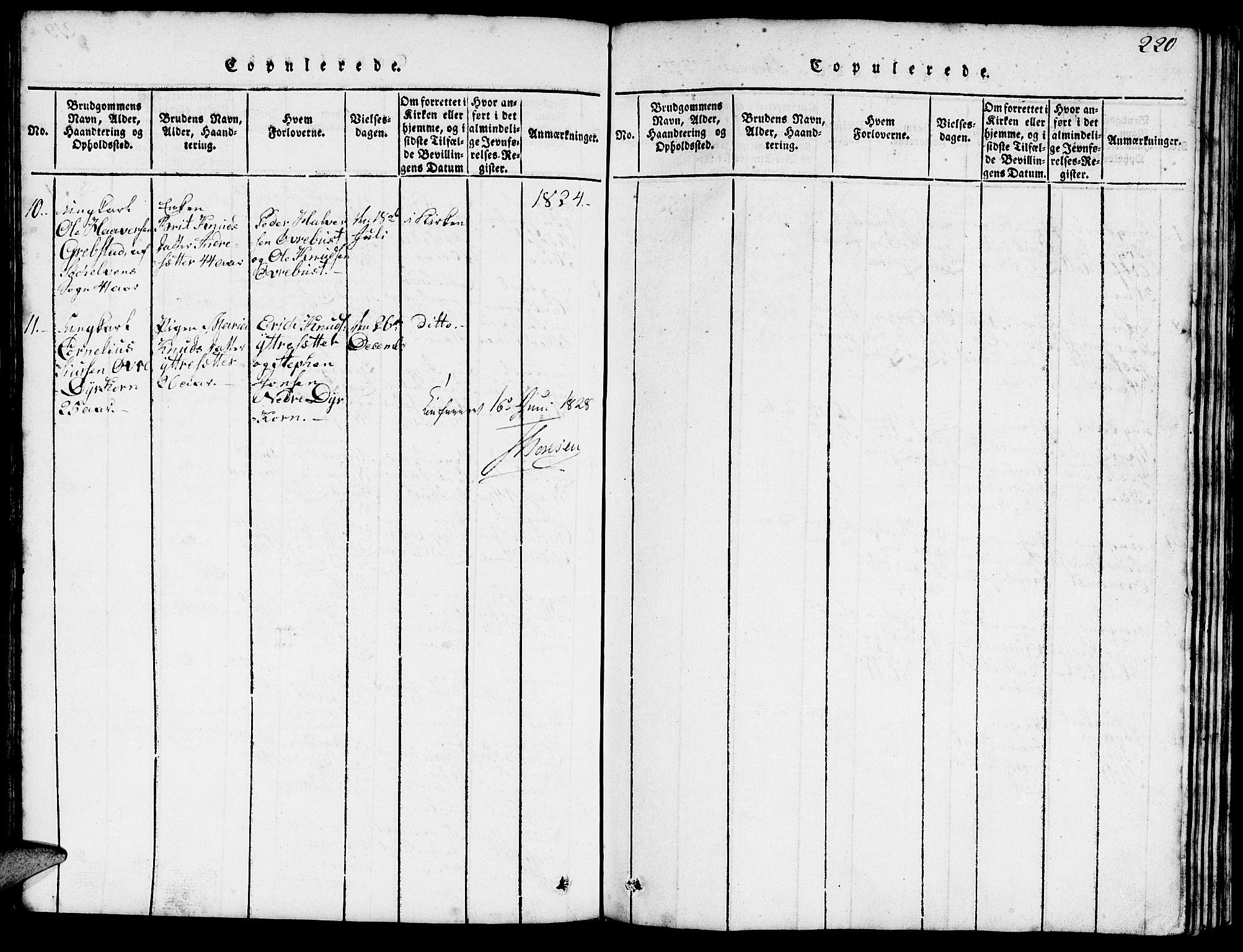 Ministerialprotokoller, klokkerbøker og fødselsregistre - Møre og Romsdal, SAT/A-1454/520/L0289: Parish register (copy) no. 520C01, 1817-1837, p. 220