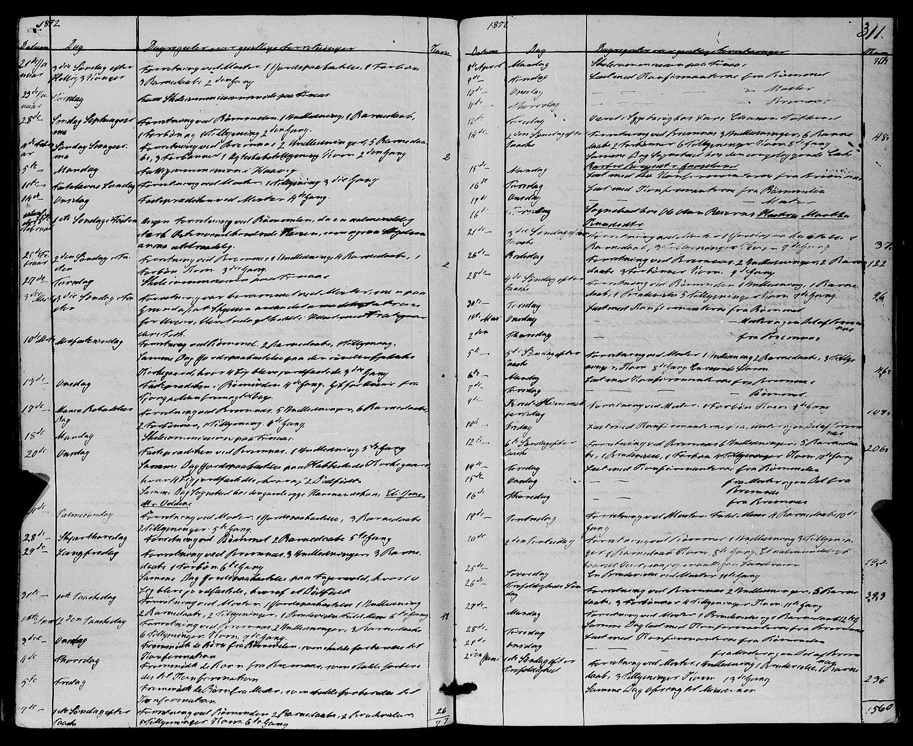 Finnås sokneprestembete, AV/SAB-A-99925/H/Ha/Haa/Haaa/L0008: Parish register (official) no. A 8, 1863-1872, p. 311