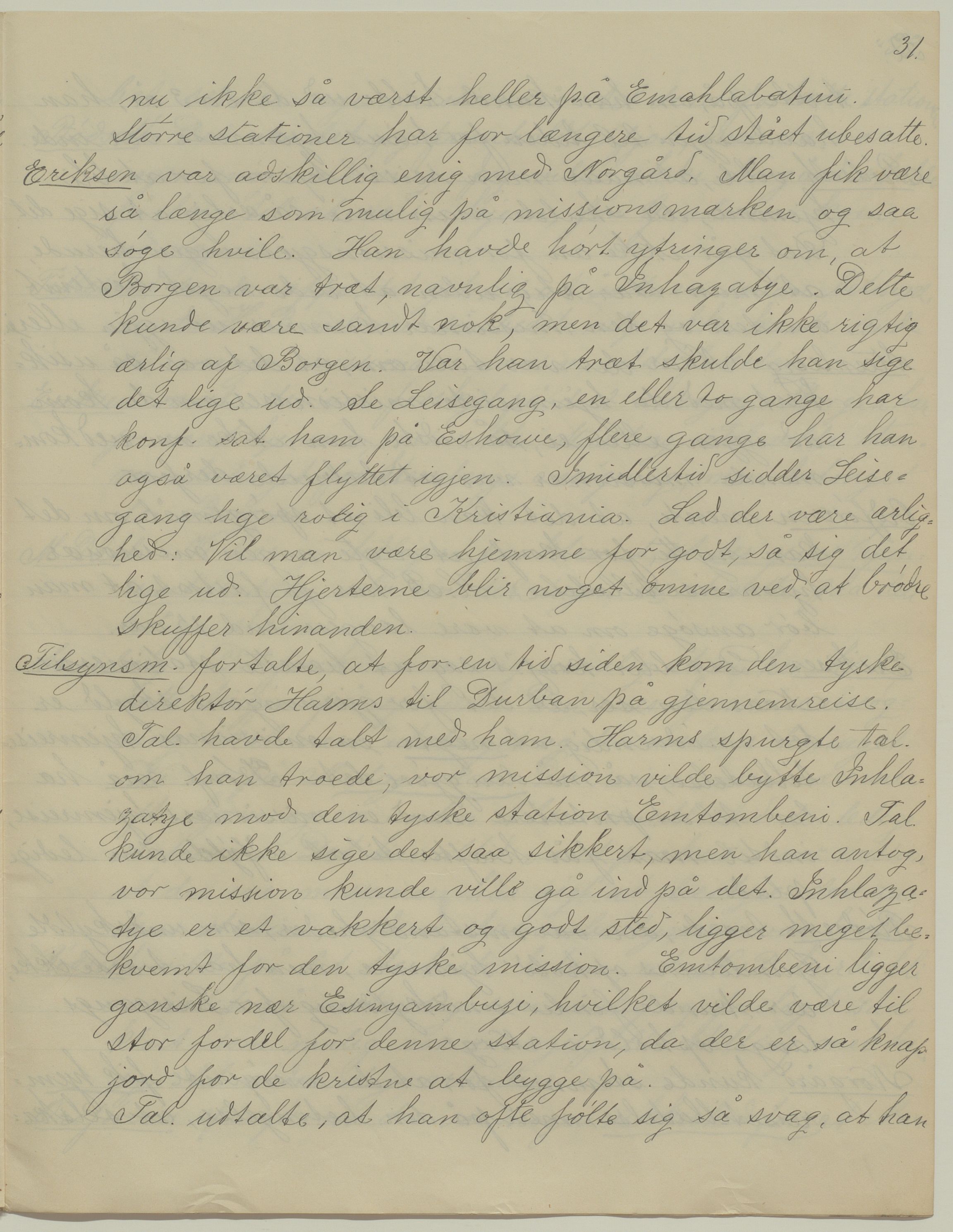 Det Norske Misjonsselskap - hovedadministrasjonen, VID/MA-A-1045/D/Da/Daa/L0043/0007: Konferansereferat og årsberetninger / Konferansereferat fra Sør-Afrika., 1899, p. 31