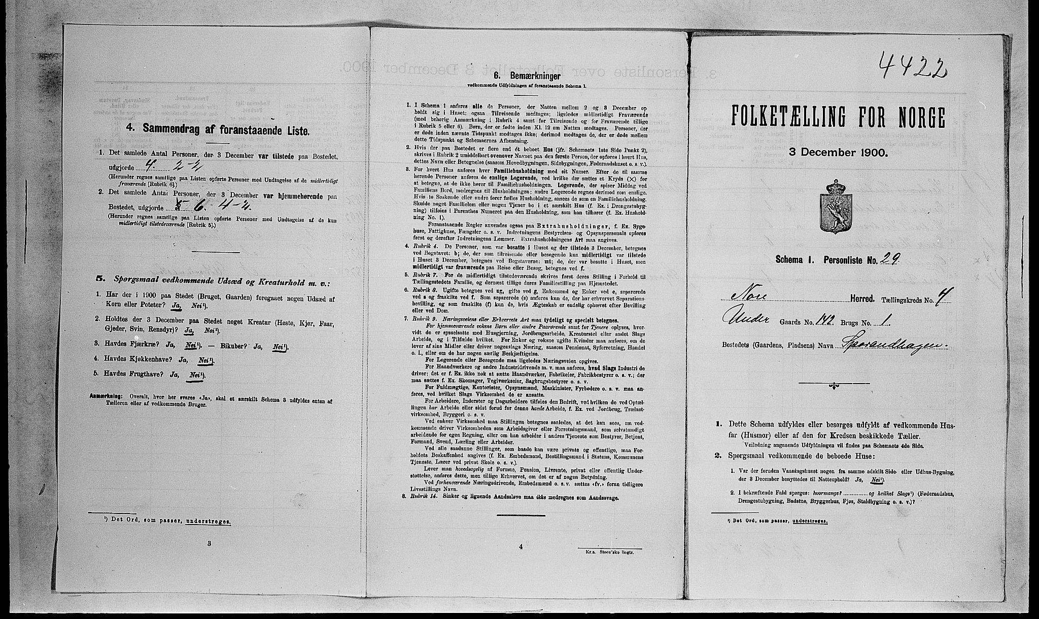 RA, 1900 census for Nore, 1900, p. 467