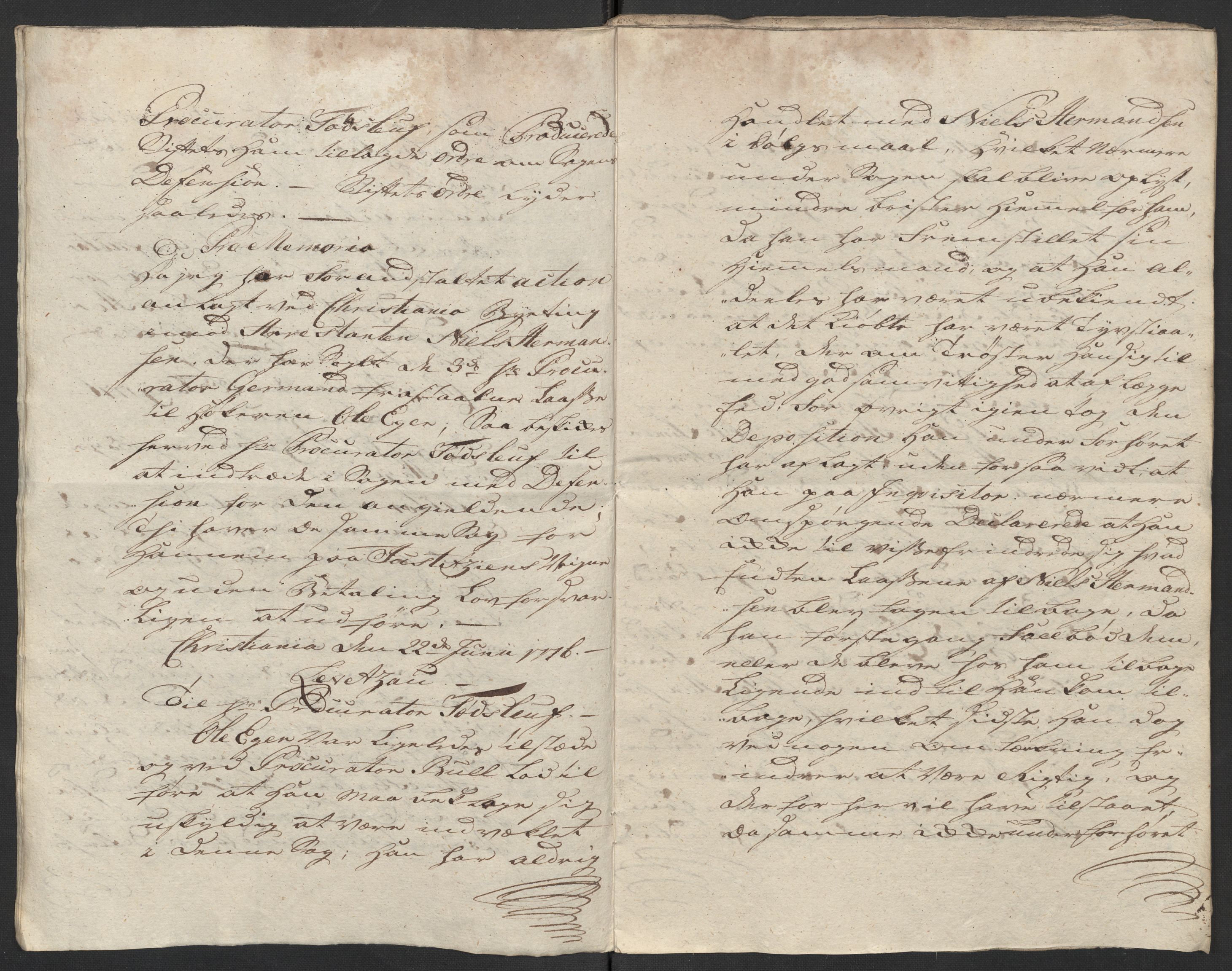 Kristiania stiftamt, SAO/A-10386/G/Gm/L0011: Domsakter og forhør, 1776, p. 443