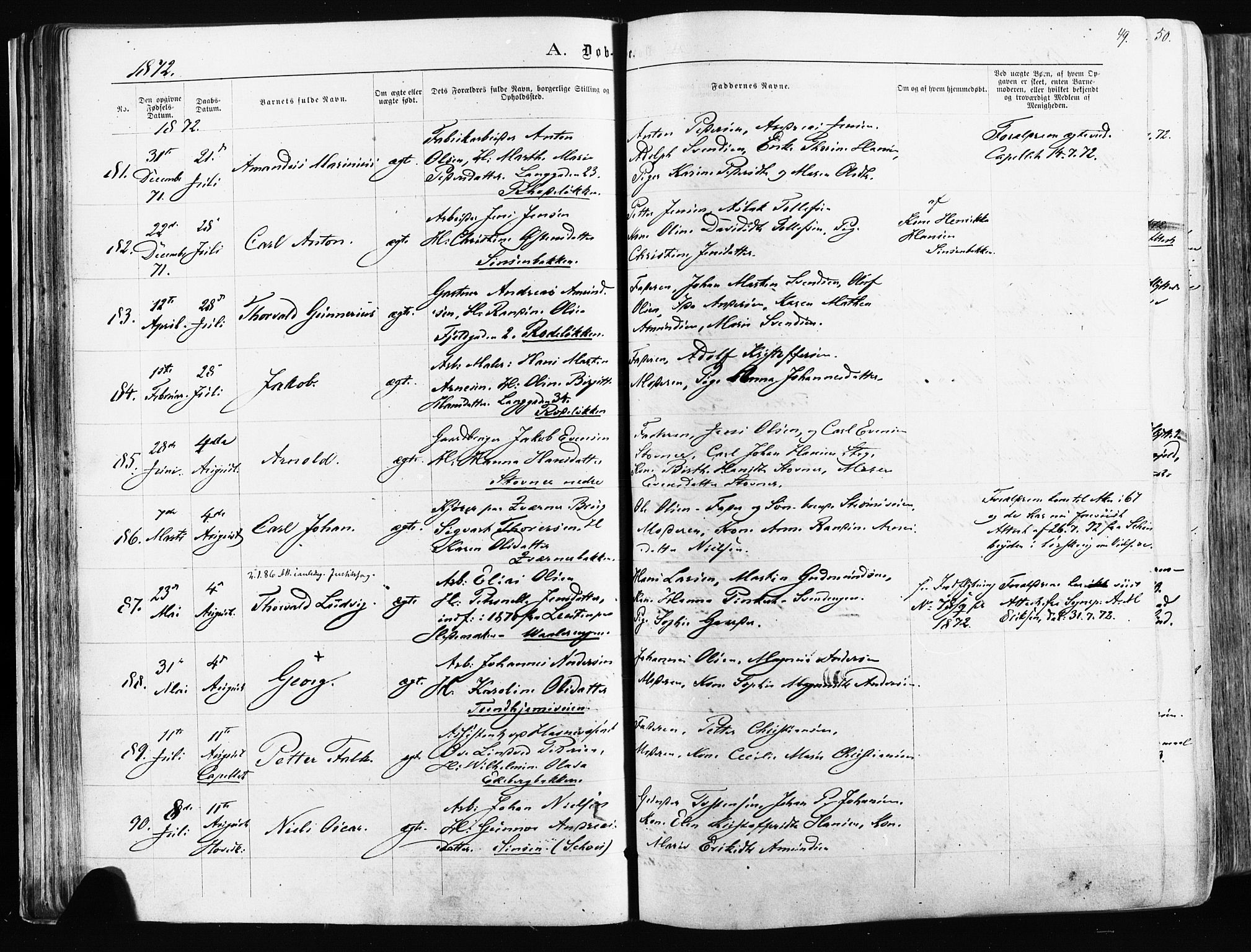 Østre Aker prestekontor Kirkebøker, AV/SAO-A-10840/F/Fa/L0003: Parish register (official) no. I 3, 1869-1875, p. 49