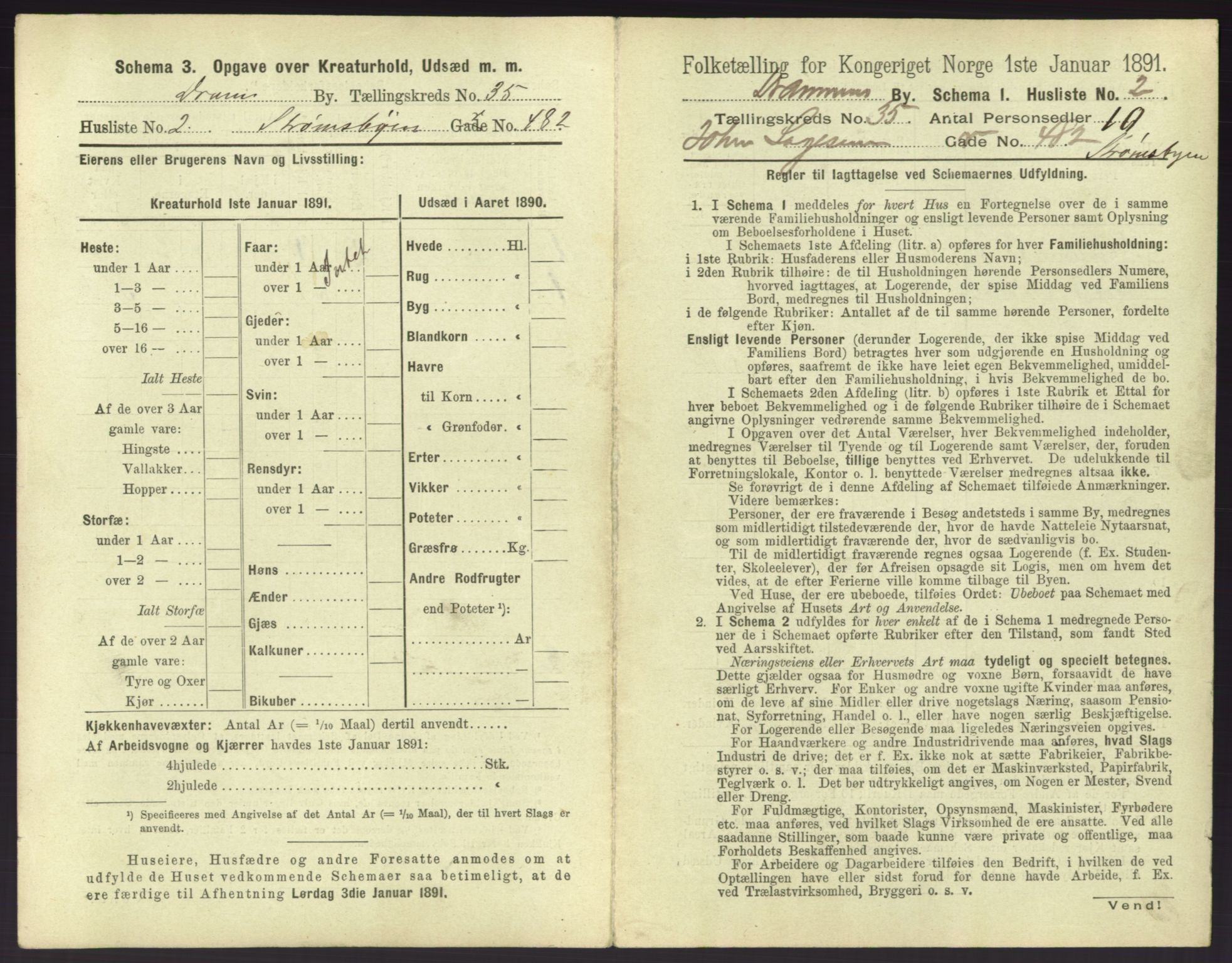 RA, 1891 census for 0602 Drammen, 1891, p. 3111