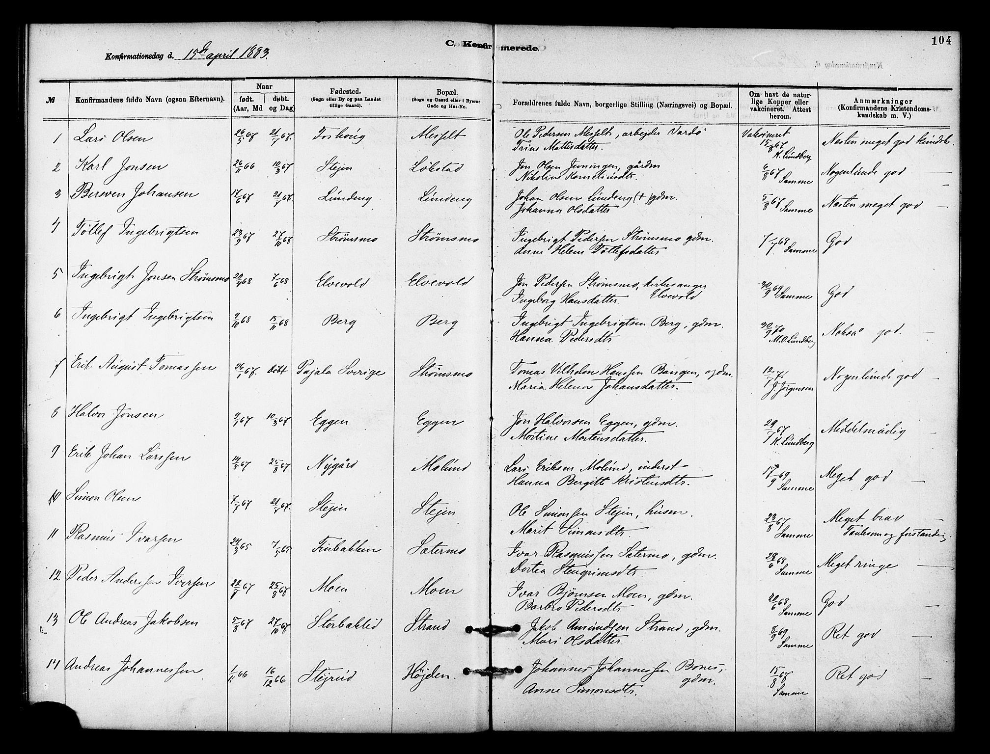 Målselv sokneprestembete, SATØ/S-1311/G/Ga/Gaa/L0009kirke: Parish register (official) no. 9, 1878-1889, p. 104