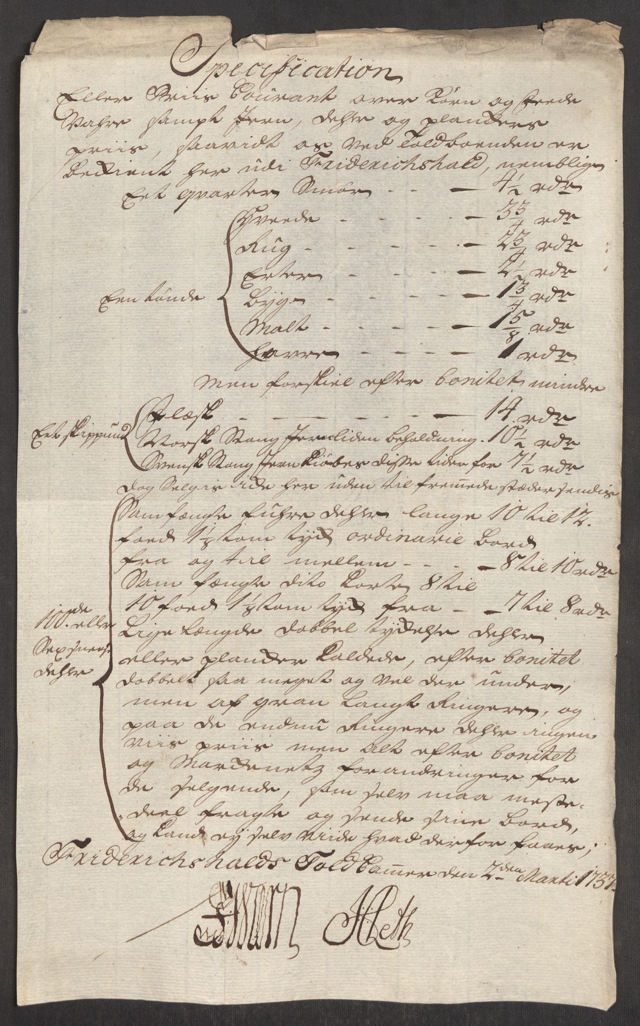 Rentekammeret inntil 1814, Realistisk ordnet avdeling, AV/RA-EA-4070/Oe/L0001: [Ø1]: Priskuranter, 1712-1739, p. 434