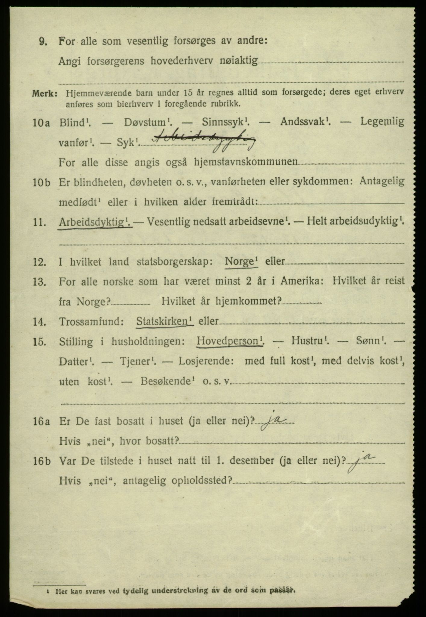 SAB, 1920 census for Fjell, 1920, p. 9027