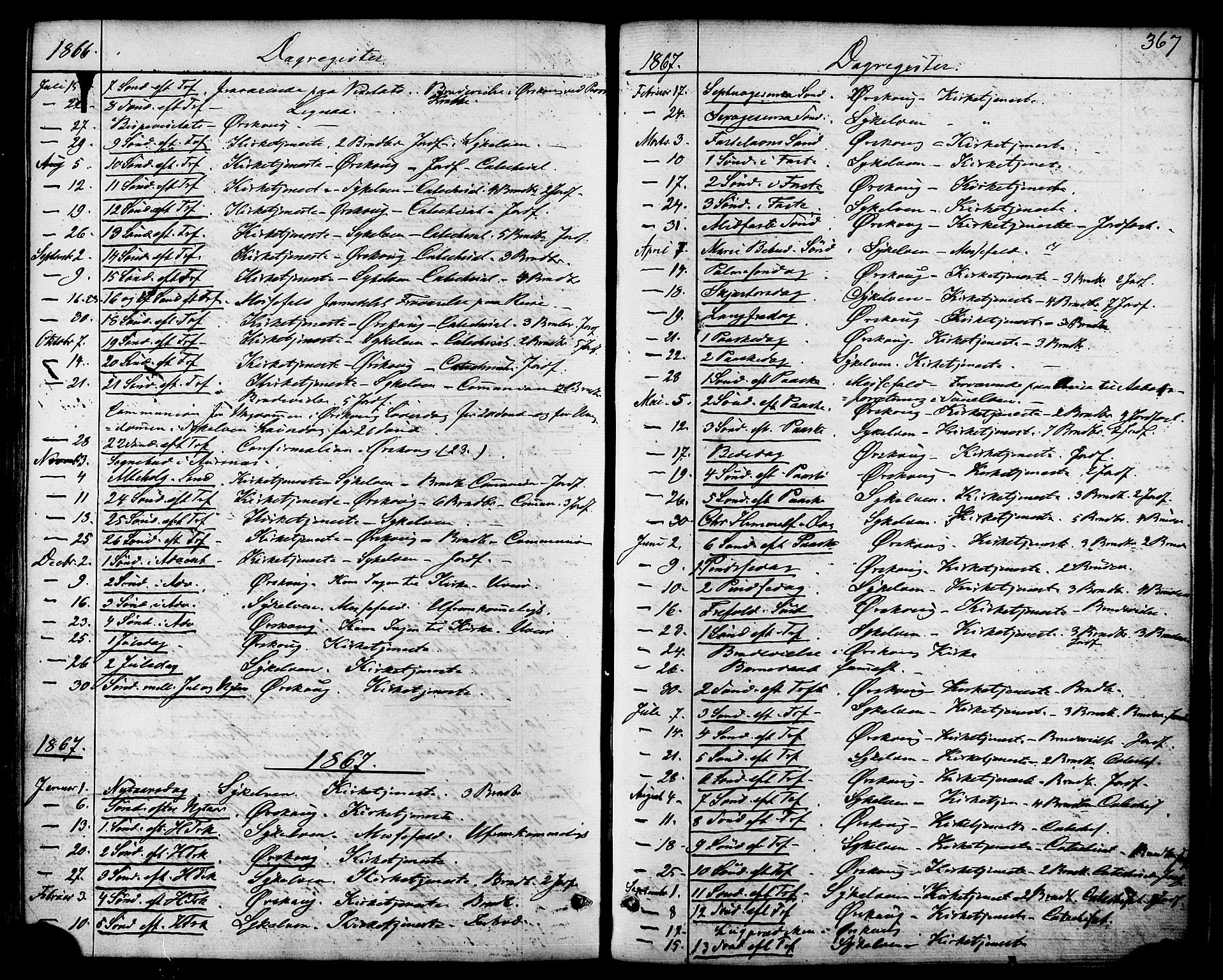 Ministerialprotokoller, klokkerbøker og fødselsregistre - Møre og Romsdal, SAT/A-1454/522/L0314: Parish register (official) no. 522A09, 1863-1877, p. 367