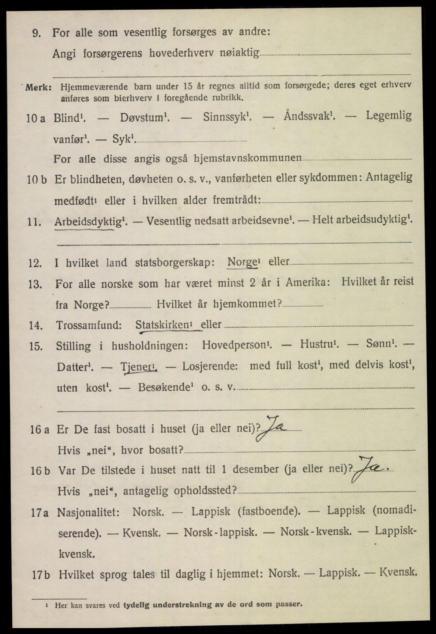 SAT, 1920 census for Beitstad, 1920, p. 2046