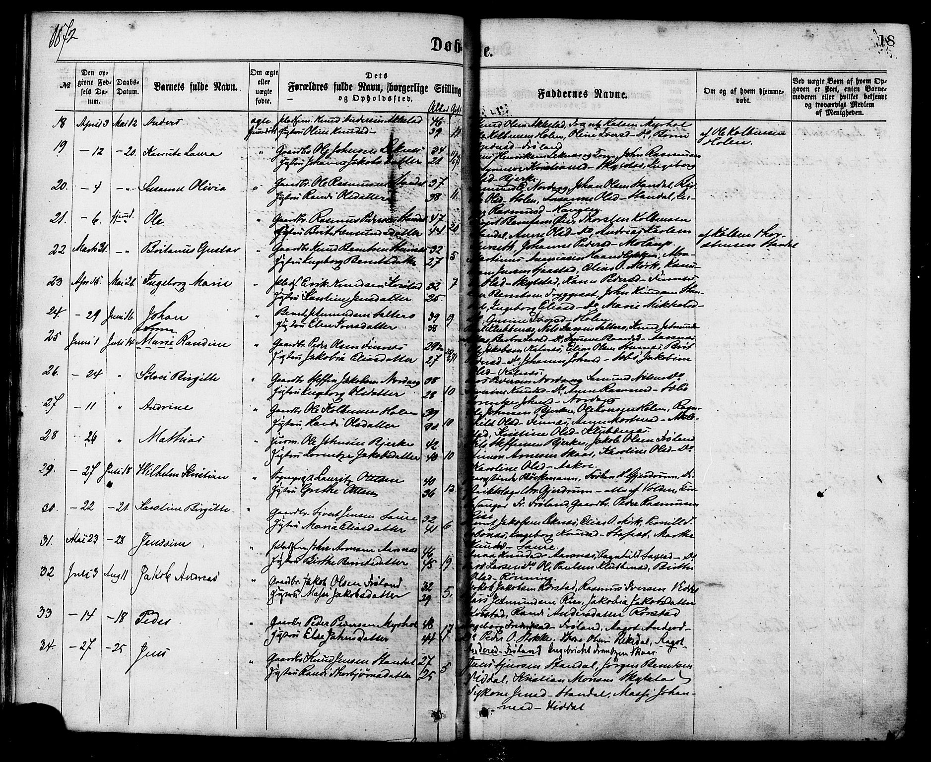 Ministerialprotokoller, klokkerbøker og fødselsregistre - Møre og Romsdal, SAT/A-1454/515/L0210: Parish register (official) no. 515A06, 1868-1885, p. 18