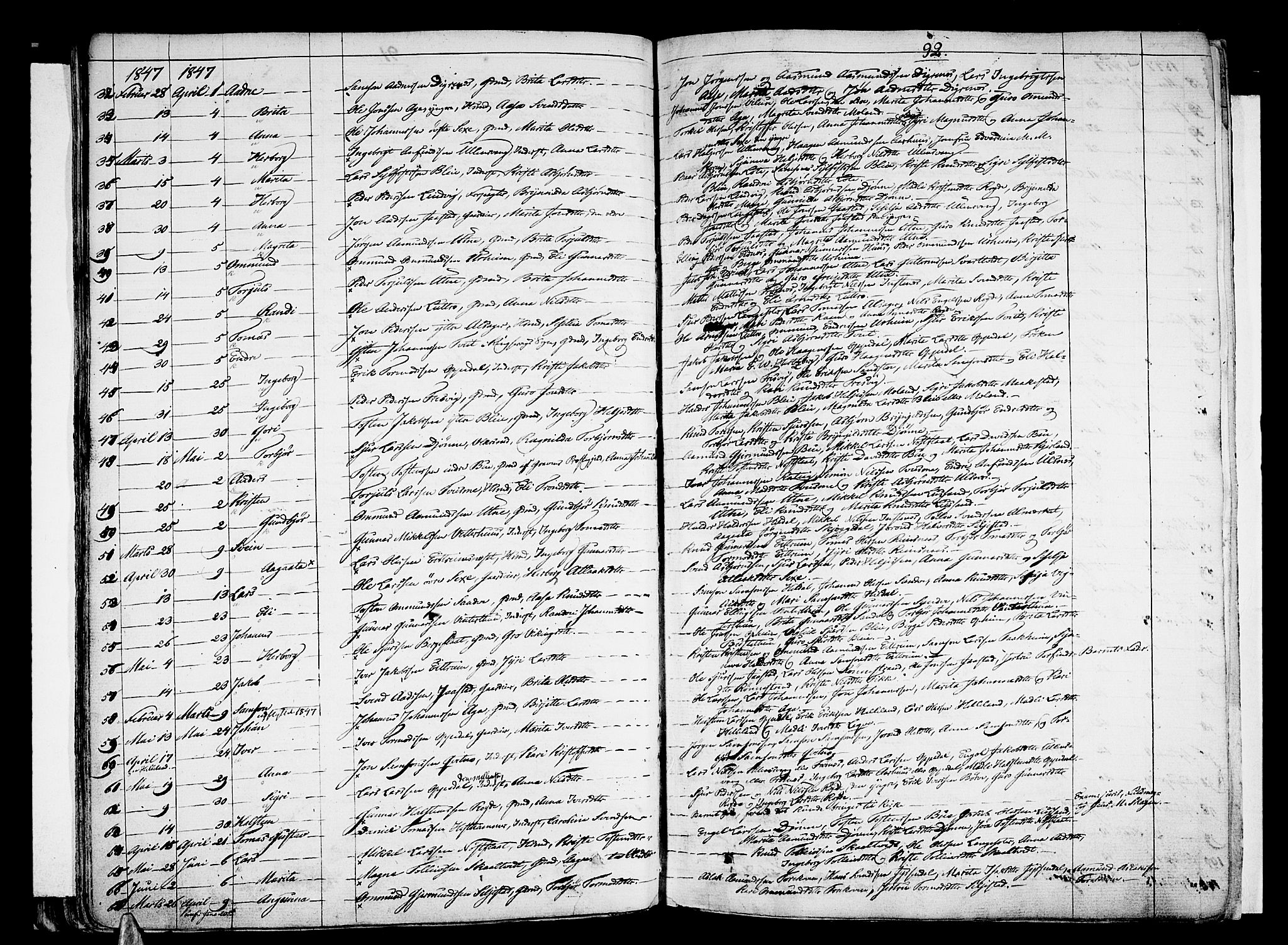 Ullensvang sokneprestembete, SAB/A-78701/H/Haa: Parish register (official) no. A 10, 1825-1853, p. 92