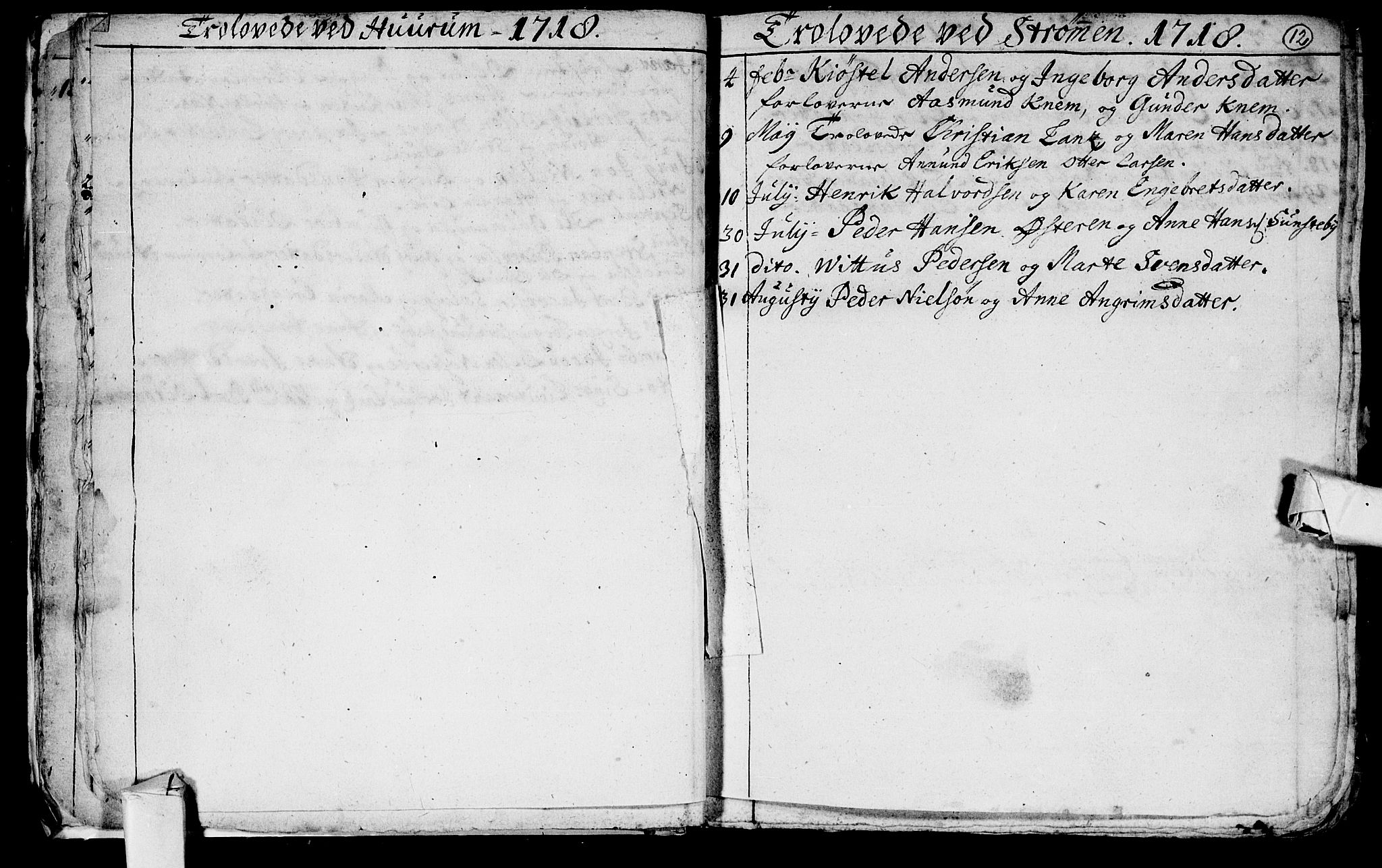 Hurum kirkebøker, SAKO/A-229/F/Fa/L0001: Parish register (official) no. 1, 1715-1732, p. 12
