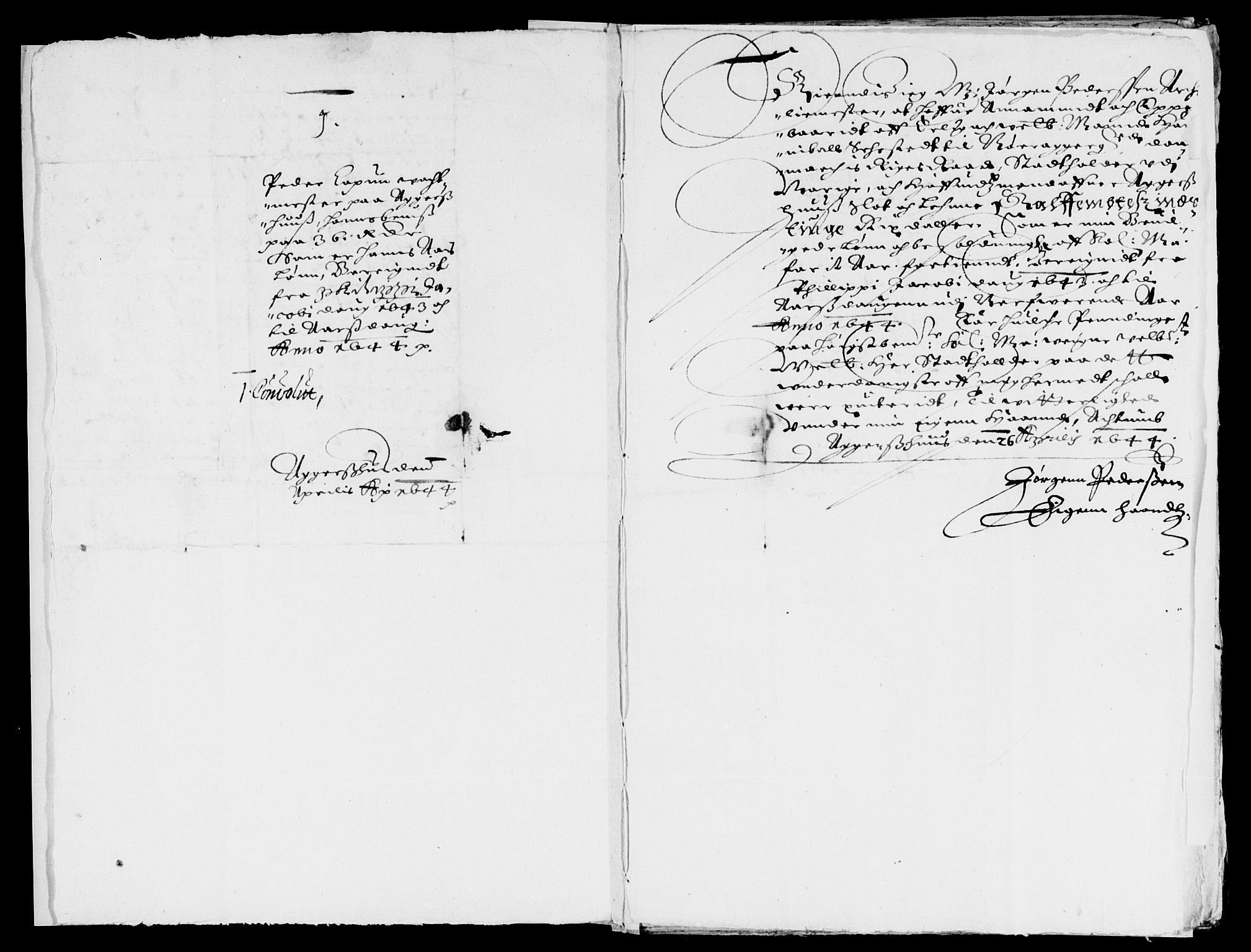 Rentekammeret inntil 1814, Reviderte regnskaper, Lensregnskaper, AV/RA-EA-5023/R/Rb/Rba/L0171: Akershus len, 1643-1644