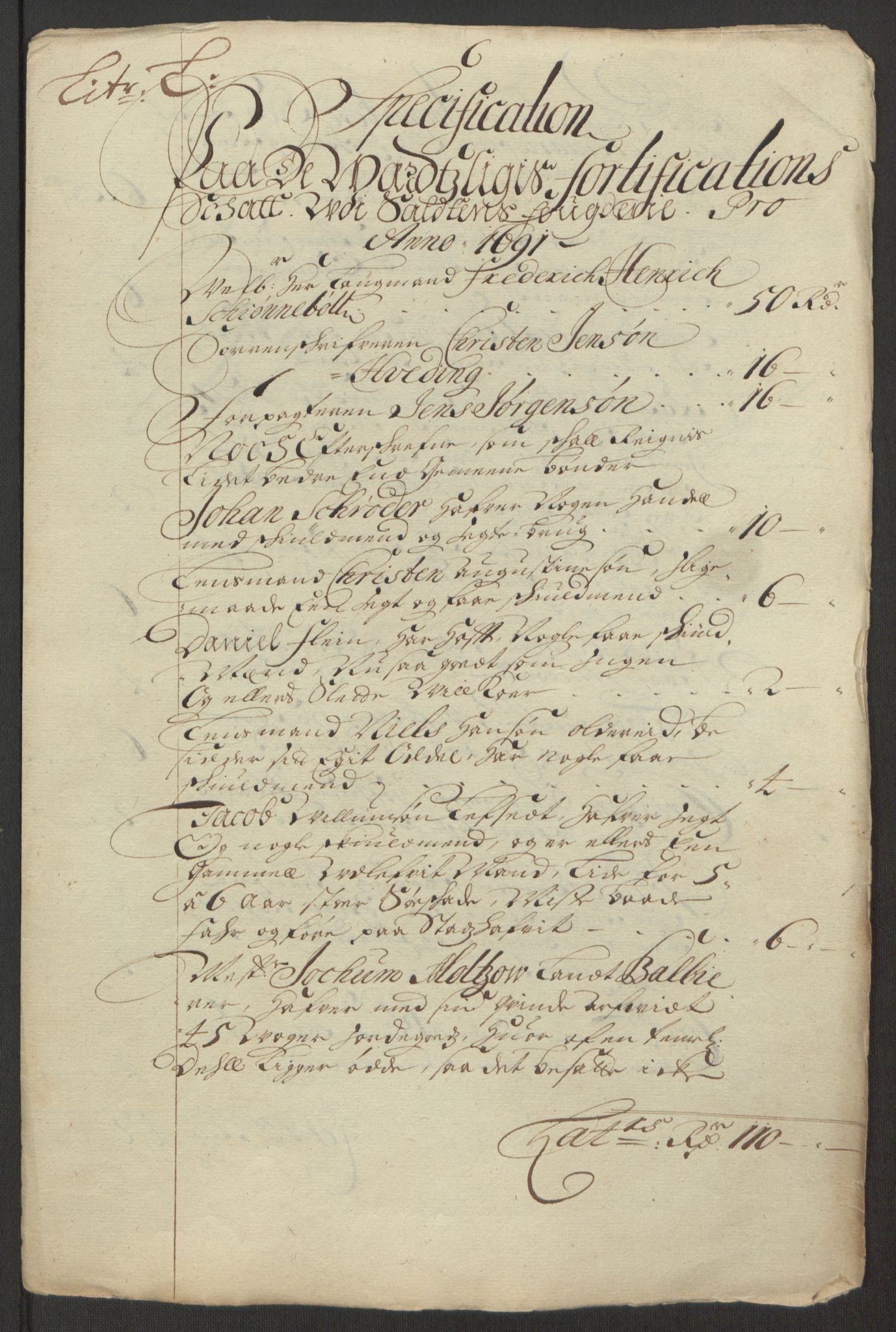 Rentekammeret inntil 1814, Reviderte regnskaper, Fogderegnskap, RA/EA-4092/R66/L4577: Fogderegnskap Salten, 1691-1693, p. 232
