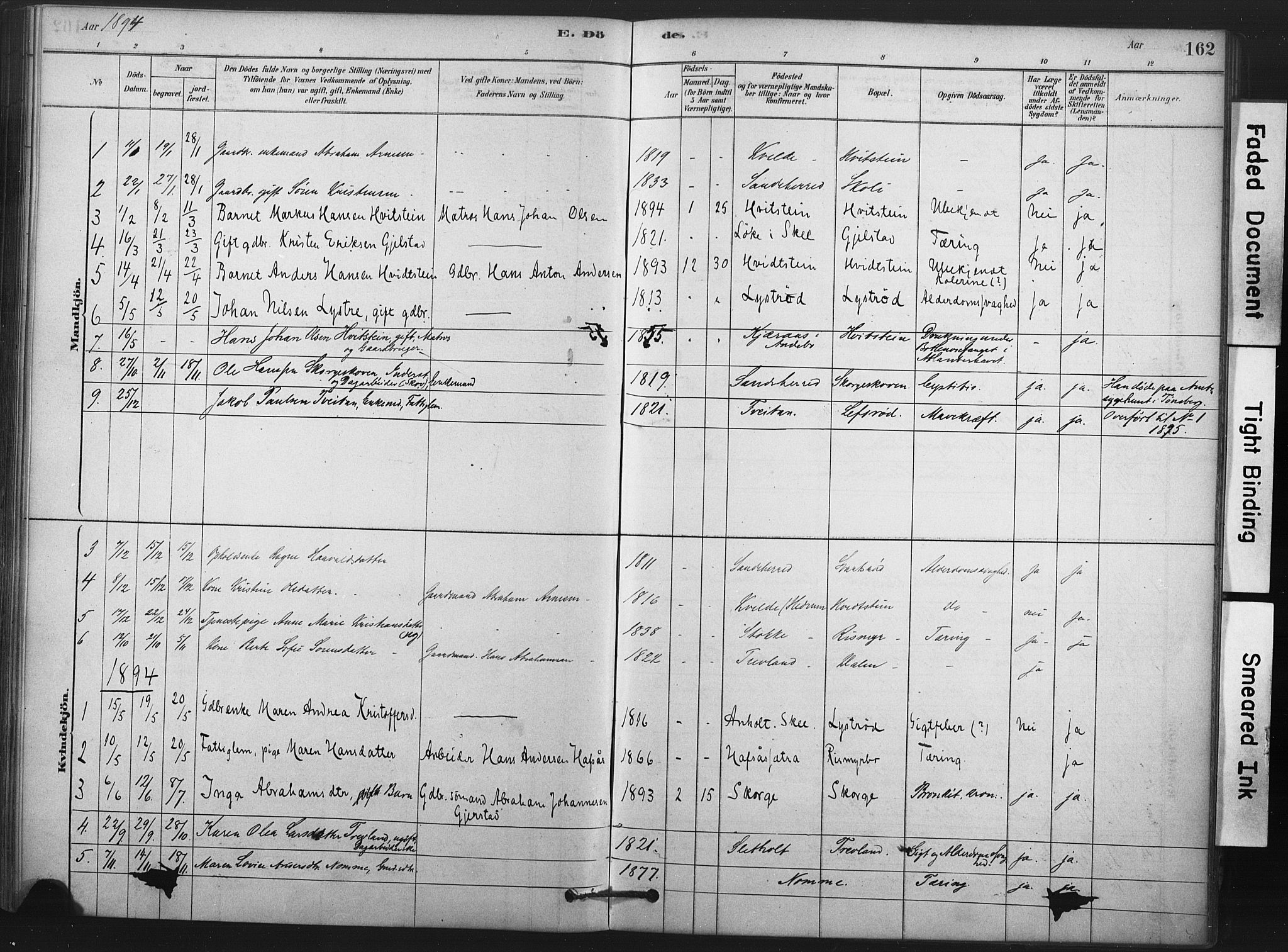 Andebu kirkebøker, AV/SAKO-A-336/F/Fa/L0008: Parish register (official) no. 8, 1878-1902, p. 162