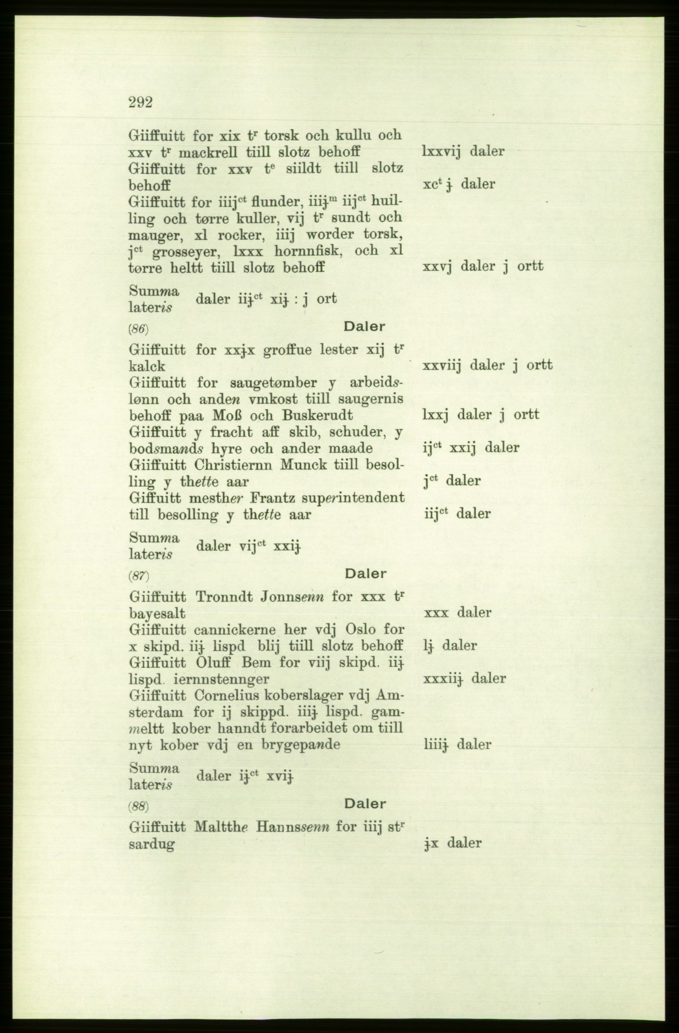 Publikasjoner utgitt av Arkivverket, PUBL/PUBL-001/C/0001: Bind 1: Rekneskap for Akershus len 1557-1558, 1557-1558, p. 292