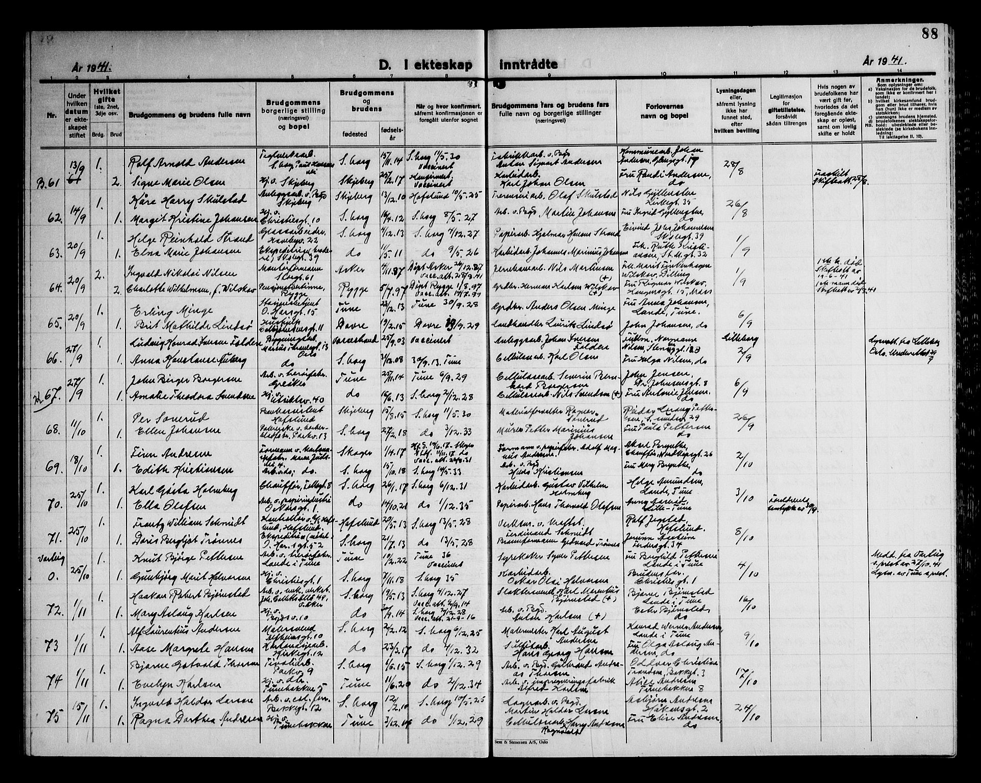 Sarpsborg prestekontor Kirkebøker, AV/SAO-A-2006/G/Ga/L0004: Parish register (copy) no. 4, 1929-1949, p. 88