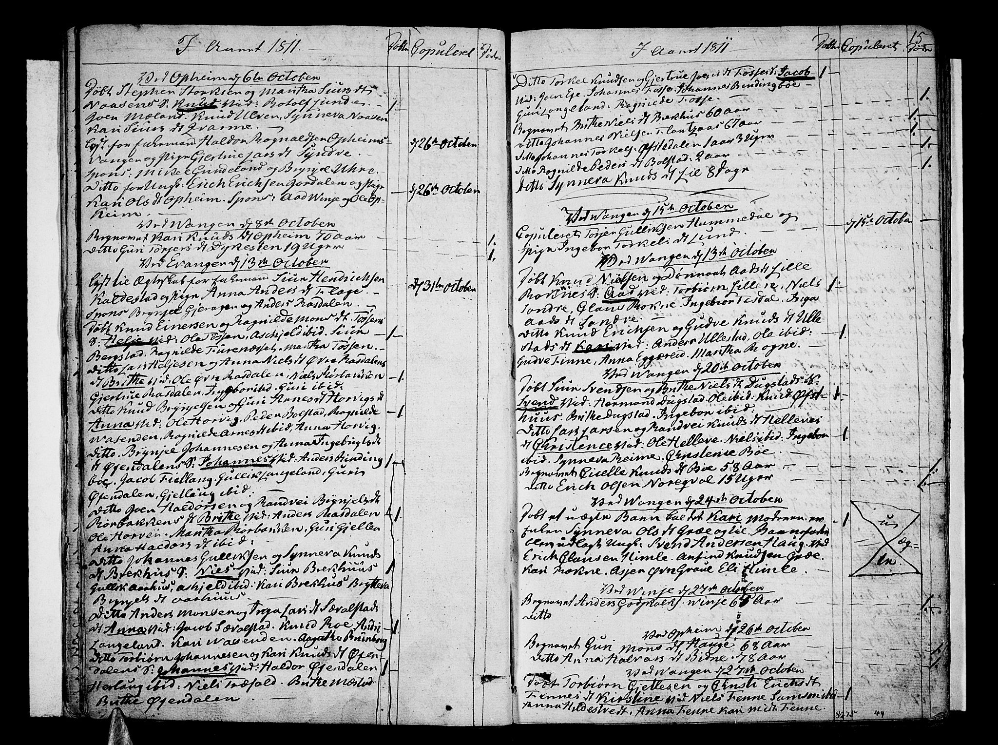 Voss sokneprestembete, SAB/A-79001/H/Haa: Parish register (official) no. A 10, 1810-1821, p. 15