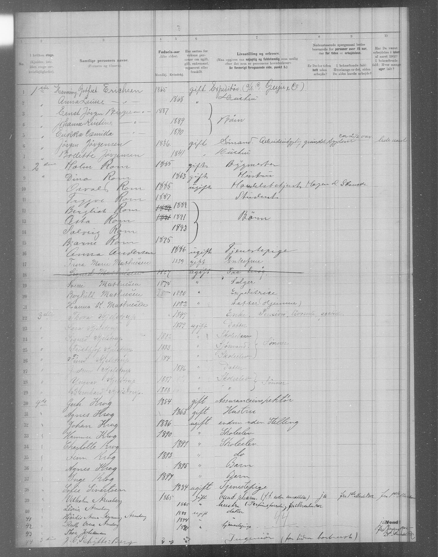 OBA, Municipal Census 1902 for Kristiania, 1902, p. 3481