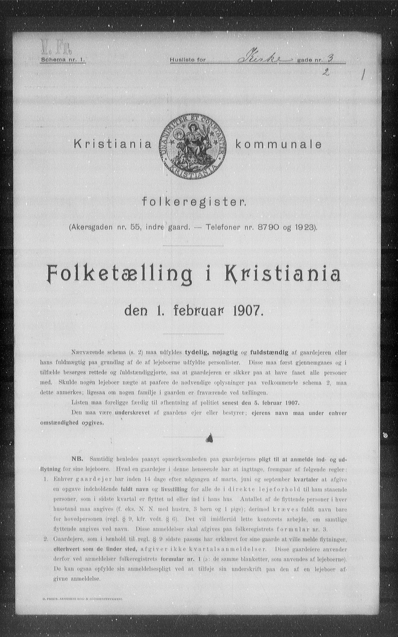 OBA, Municipal Census 1907 for Kristiania, 1907, p. 25334