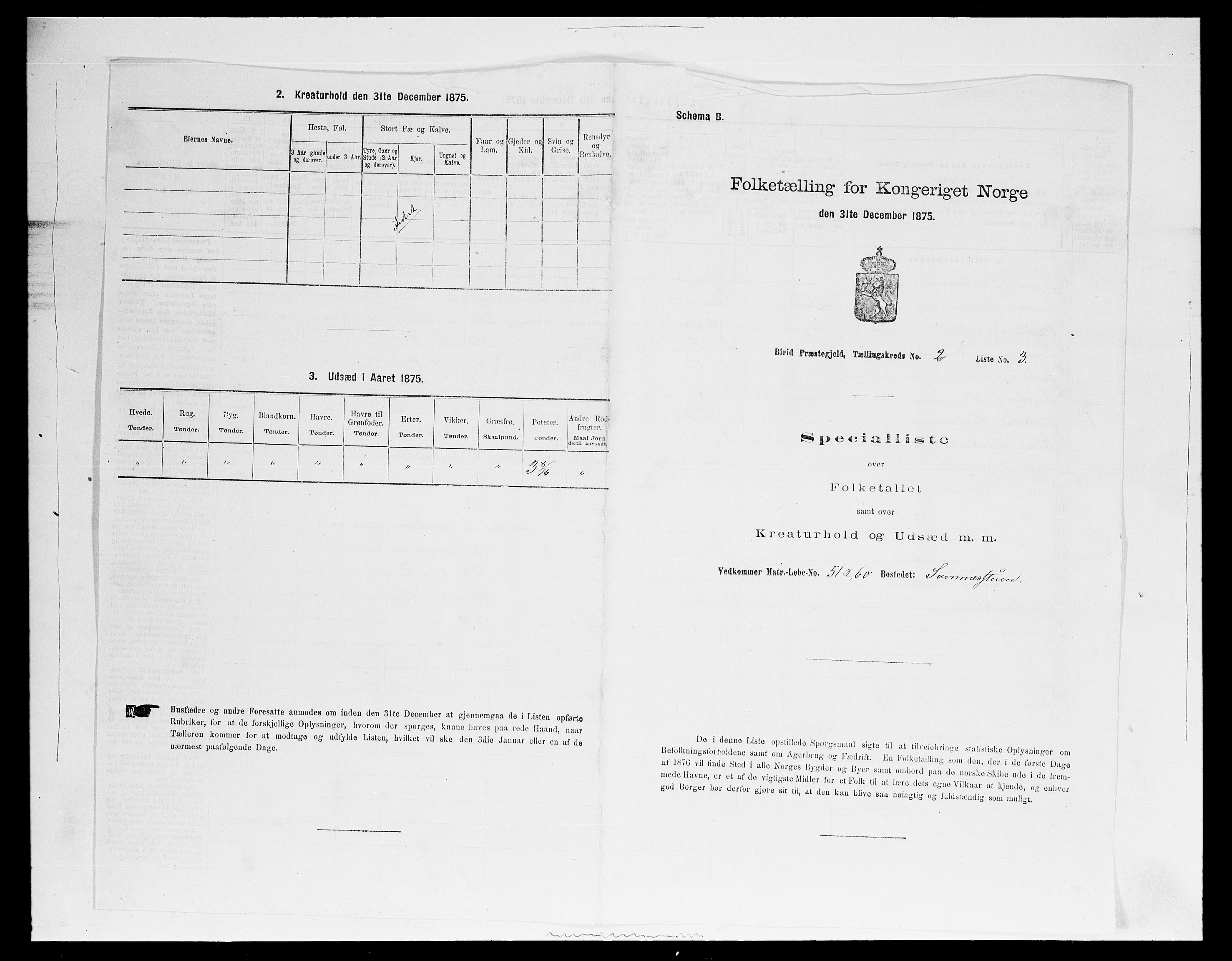 SAH, 1875 census for 0525P Biri, 1875, p. 336