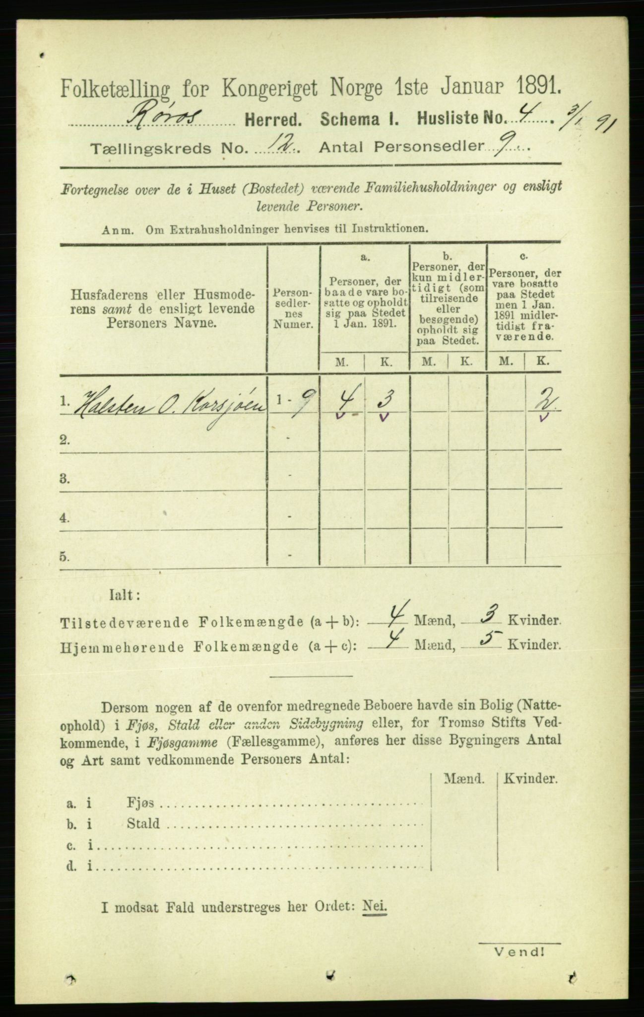 RA, 1891 census for 1640 Røros, 1891, p. 2352