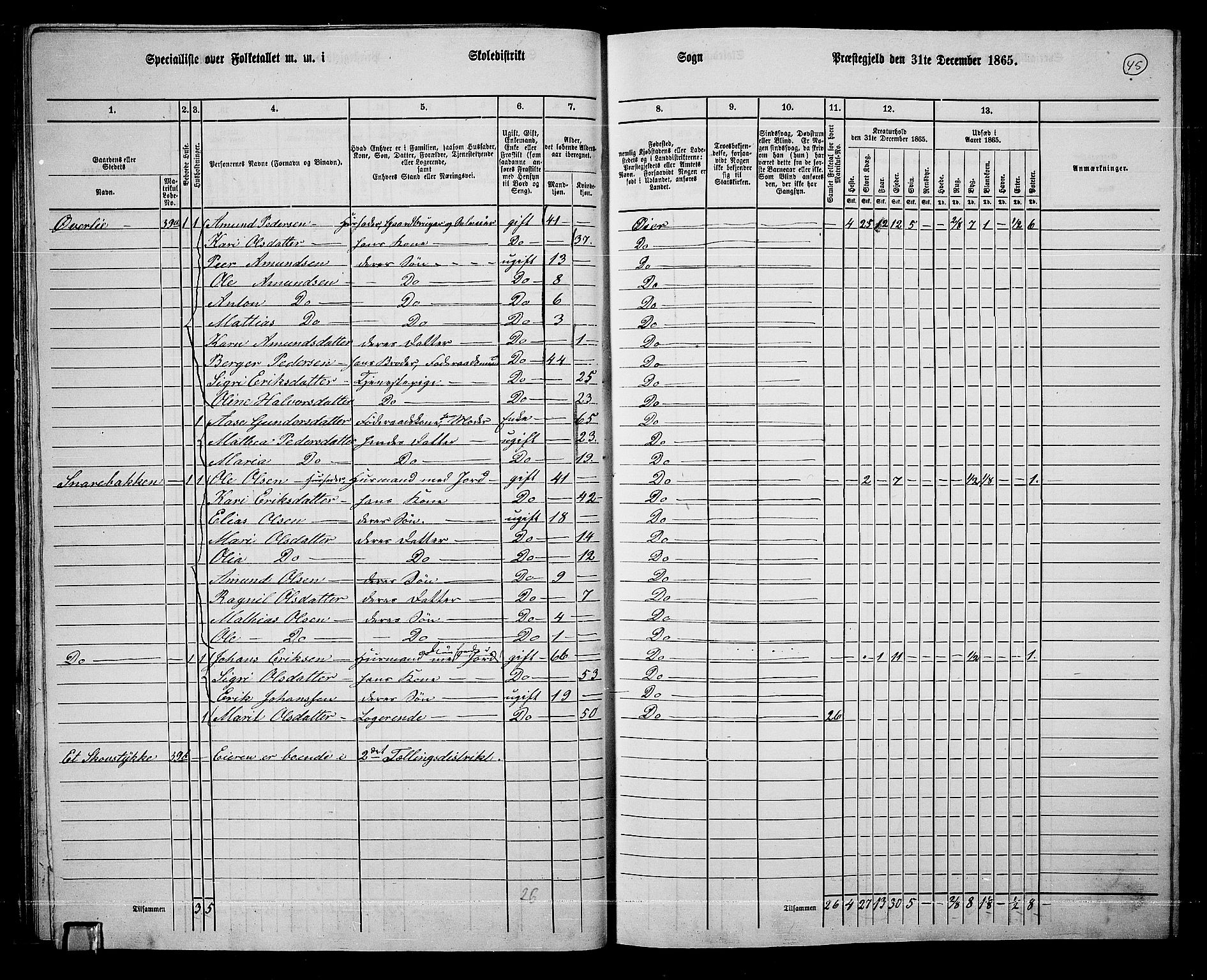 RA, 1865 census for Øyer, 1865, p. 42