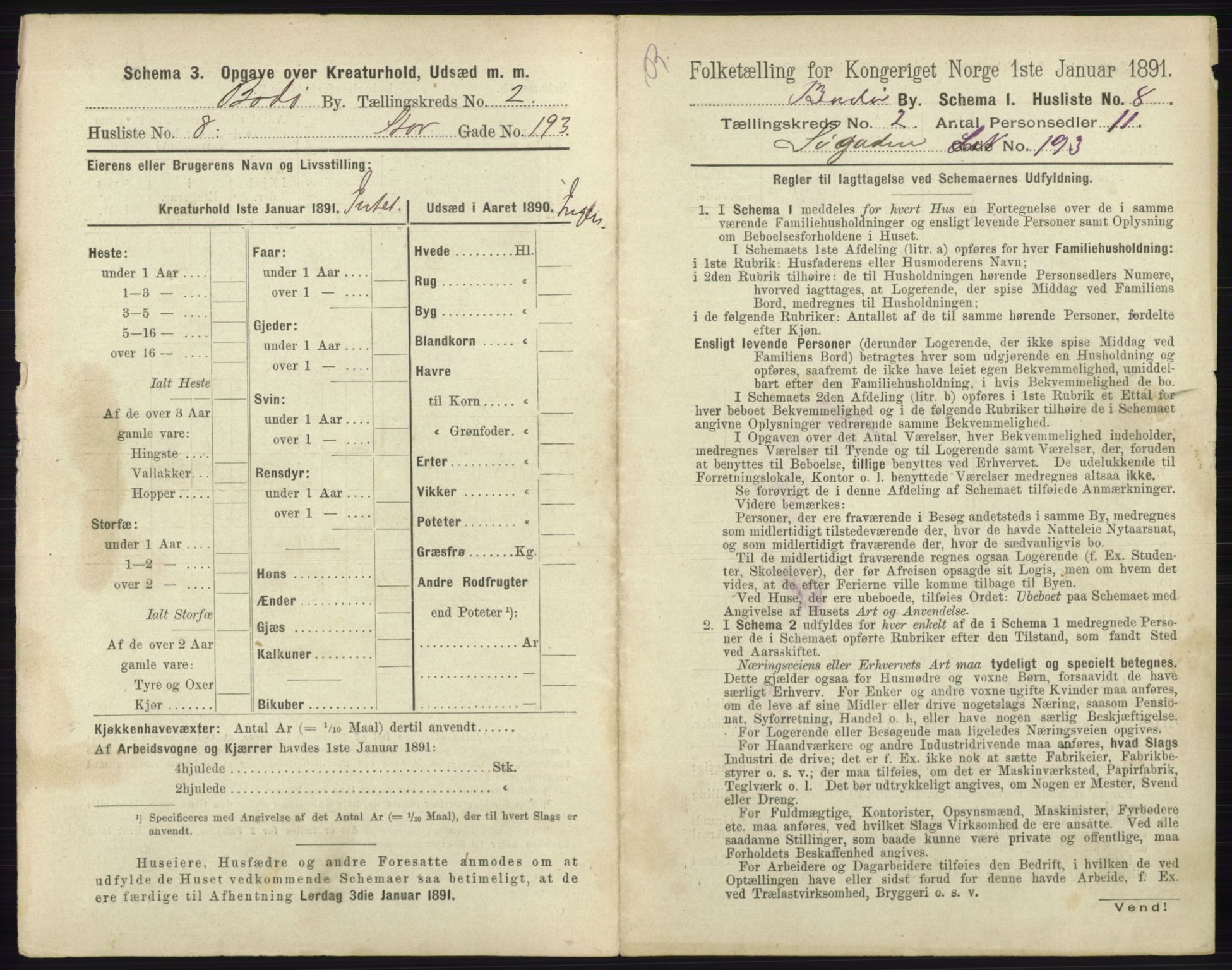 RA, 1891 census for 1804 Bodø, 1891, p. 864