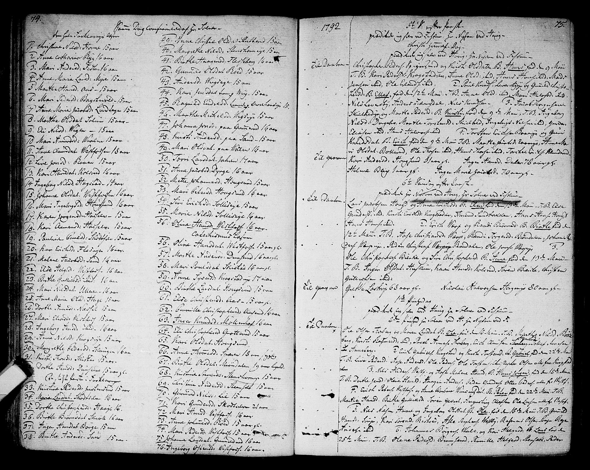 Eiker kirkebøker, SAKO/A-4/F/Fa/L0009: Parish register (official) no. I 9, 1789-1806, p. 74-75