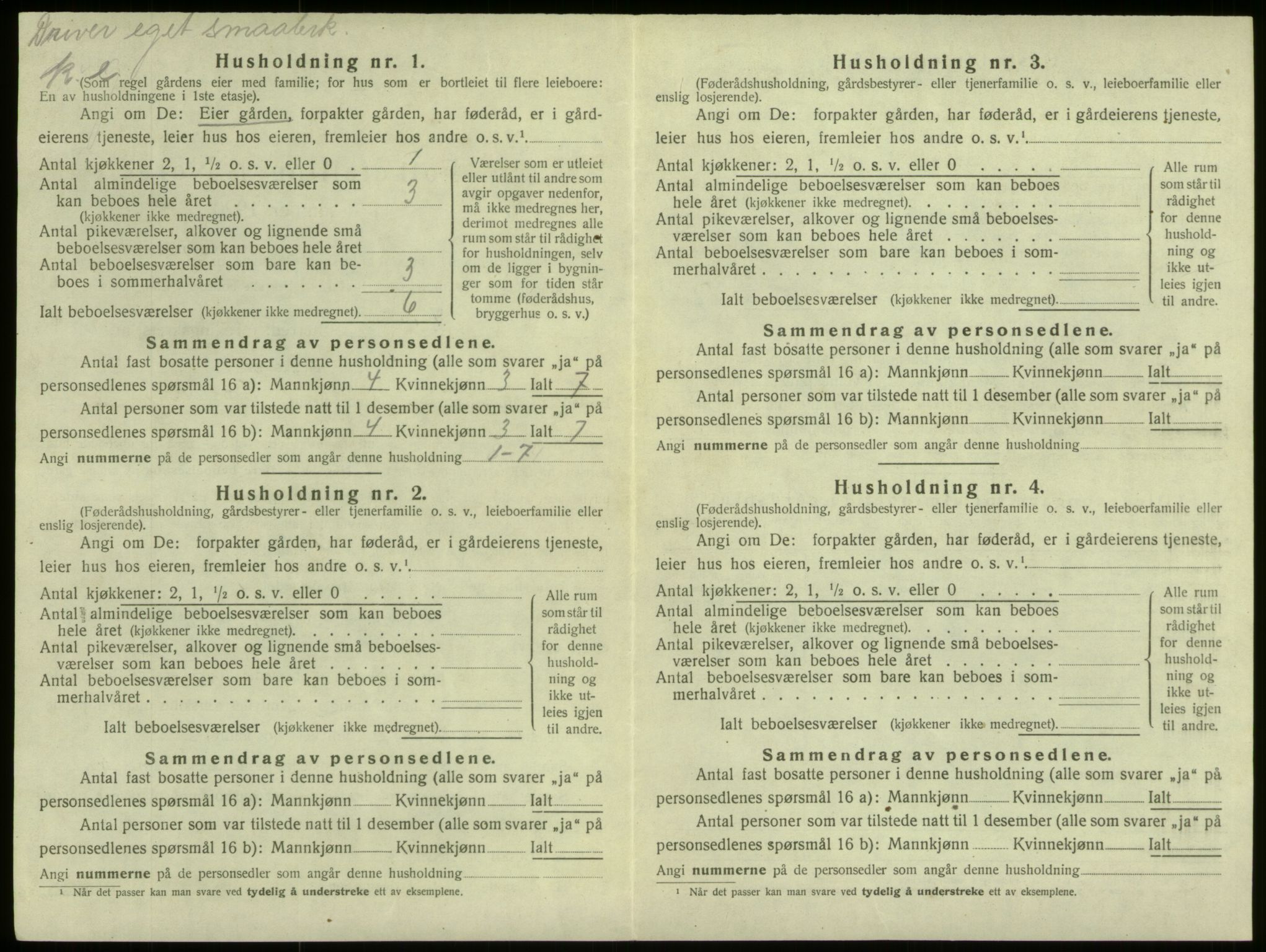 SAB, 1920 census for Selje, 1920, p. 204