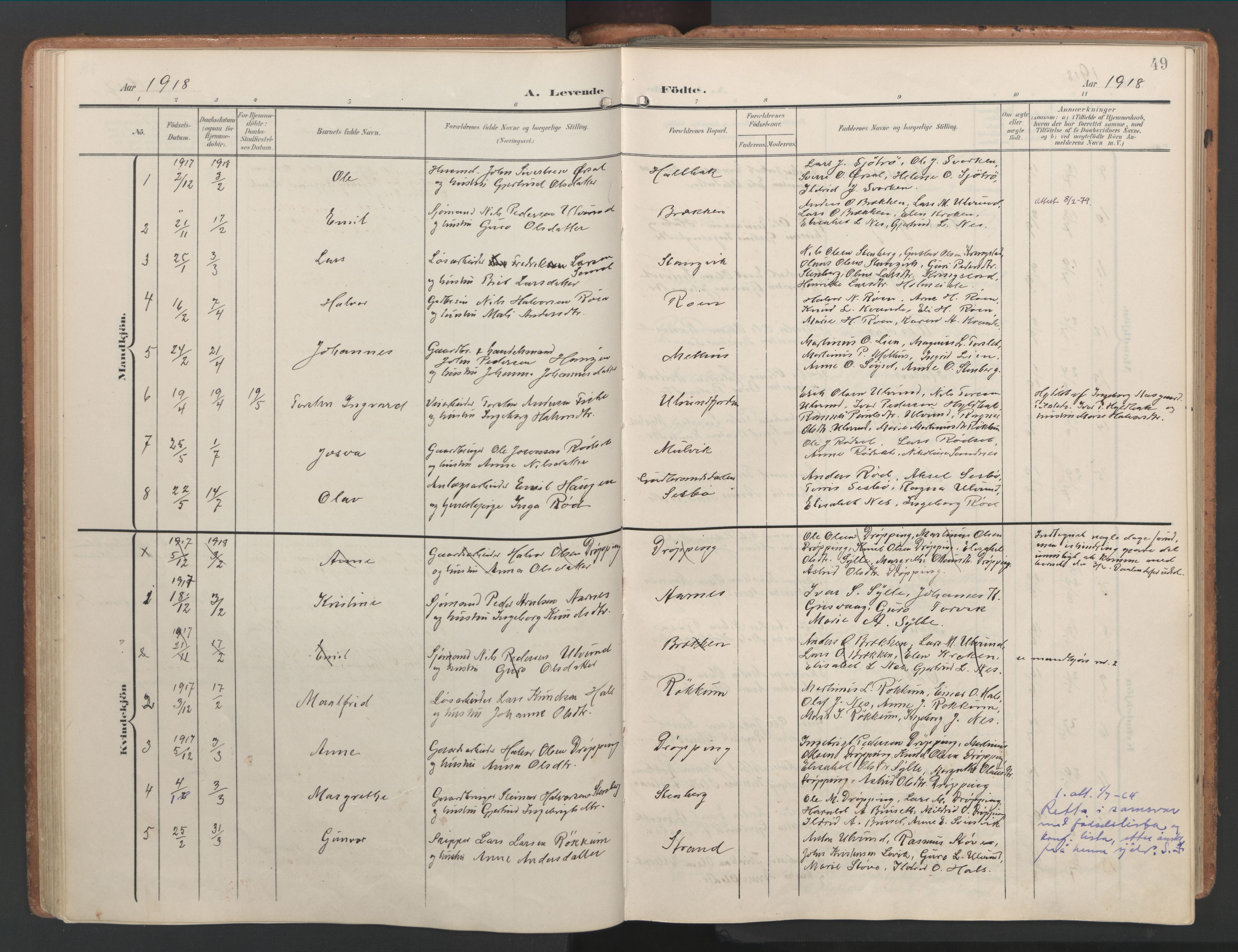 Ministerialprotokoller, klokkerbøker og fødselsregistre - Møre og Romsdal, AV/SAT-A-1454/592/L1030: Parish register (official) no. 592A08, 1901-1925, p. 49