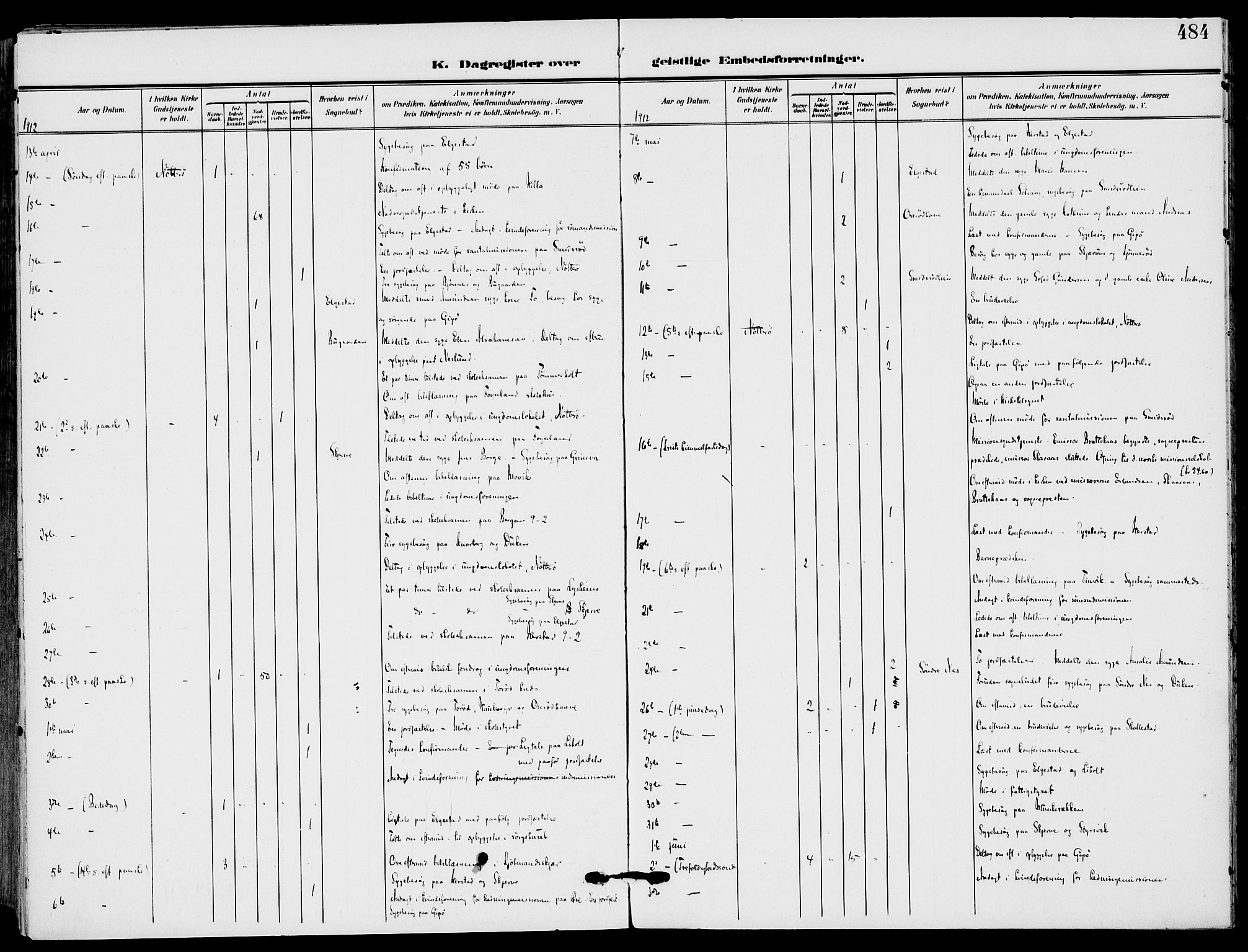 Nøtterøy kirkebøker, AV/SAKO-A-354/F/Fa/L0010: Parish register (official) no. I 10, 1908-1919, p. 484