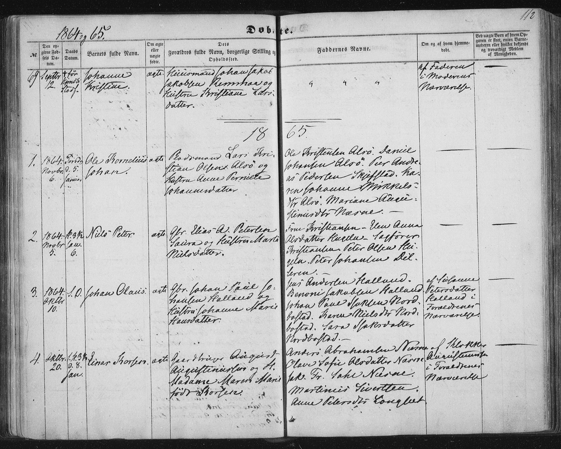 Ministerialprotokoller, klokkerbøker og fødselsregistre - Nordland, SAT/A-1459/838/L0550: Parish register (official) no. 838A08, 1855-1865, p. 112