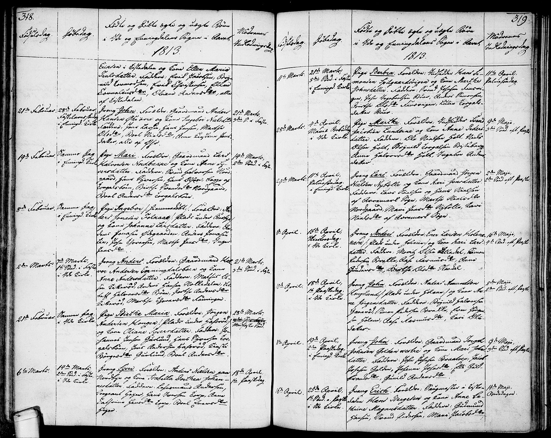 Idd prestekontor Kirkebøker, AV/SAO-A-10911/F/Fc/L0001: Parish register (official) no. III 1, 1770-1814, p. 318-319