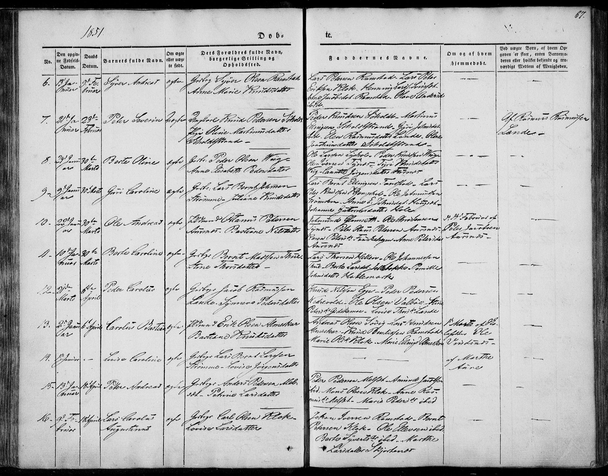 Ministerialprotokoller, klokkerbøker og fødselsregistre - Møre og Romsdal, AV/SAT-A-1454/522/L0312: Parish register (official) no. 522A07, 1843-1851, p. 67