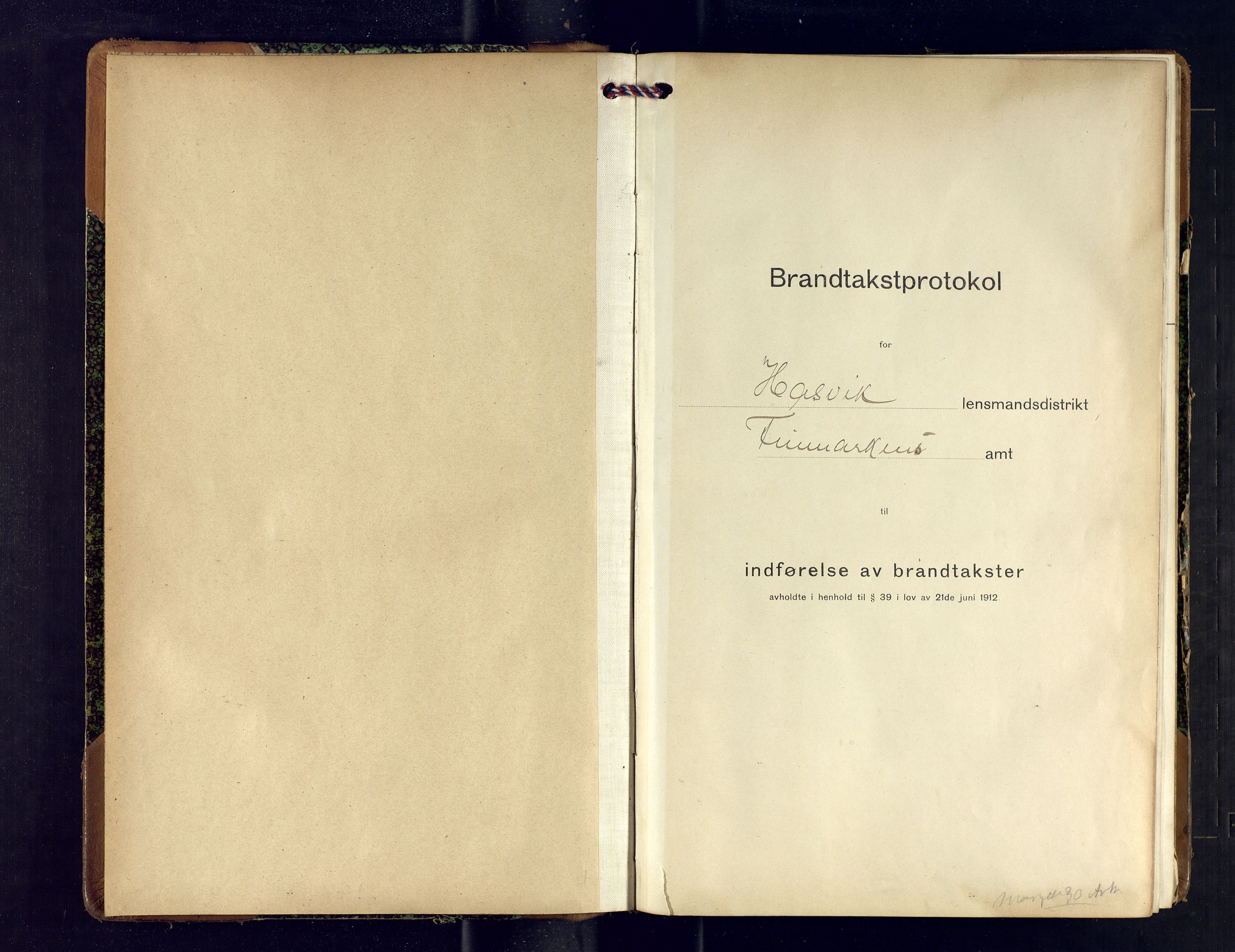 Hasvik lensmannskontor, AV/SATØ-SATO-164/Fob/L0007: Branntakstprotokoll, 1917-1920